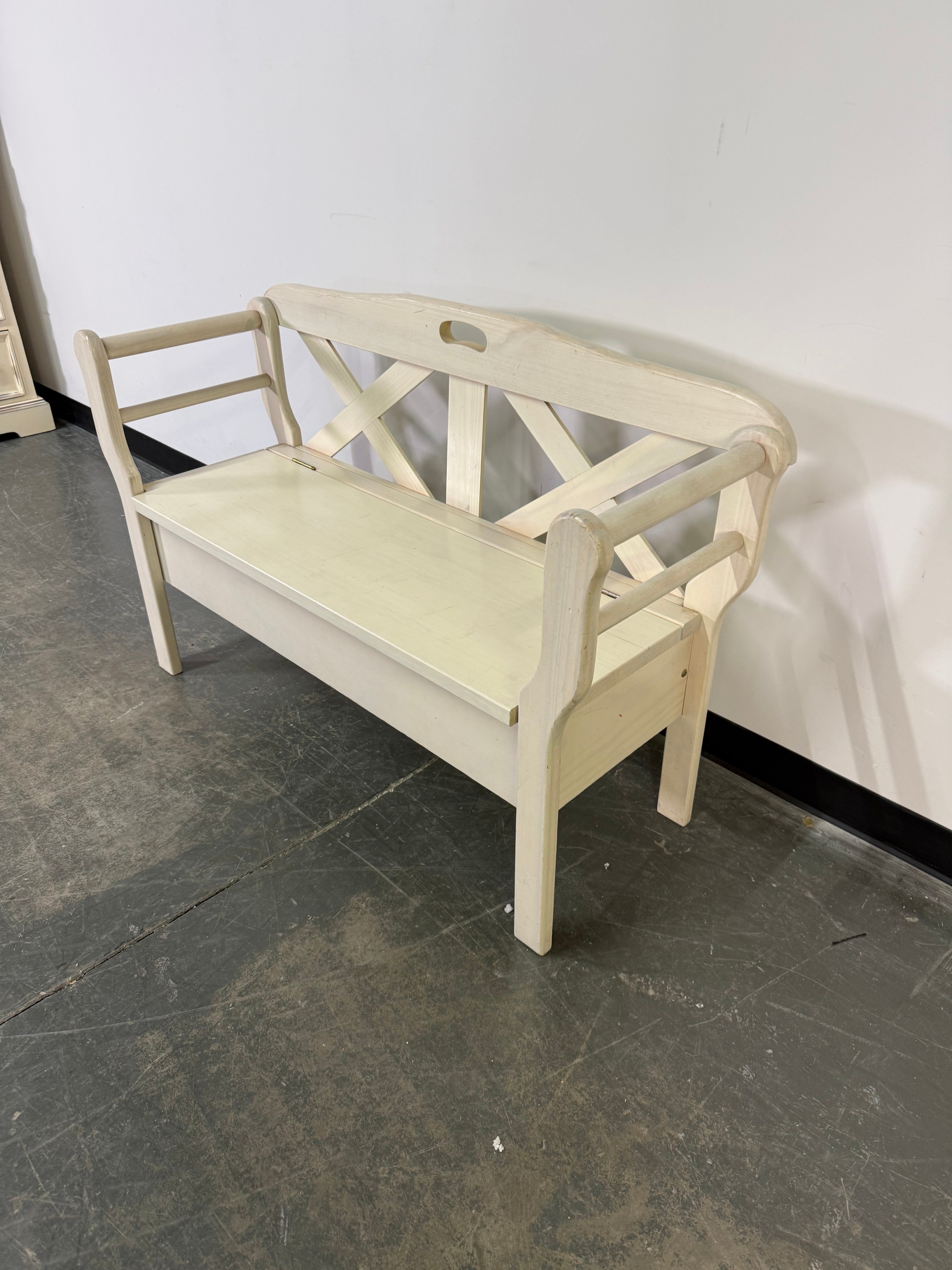 Charming White Storage Bench