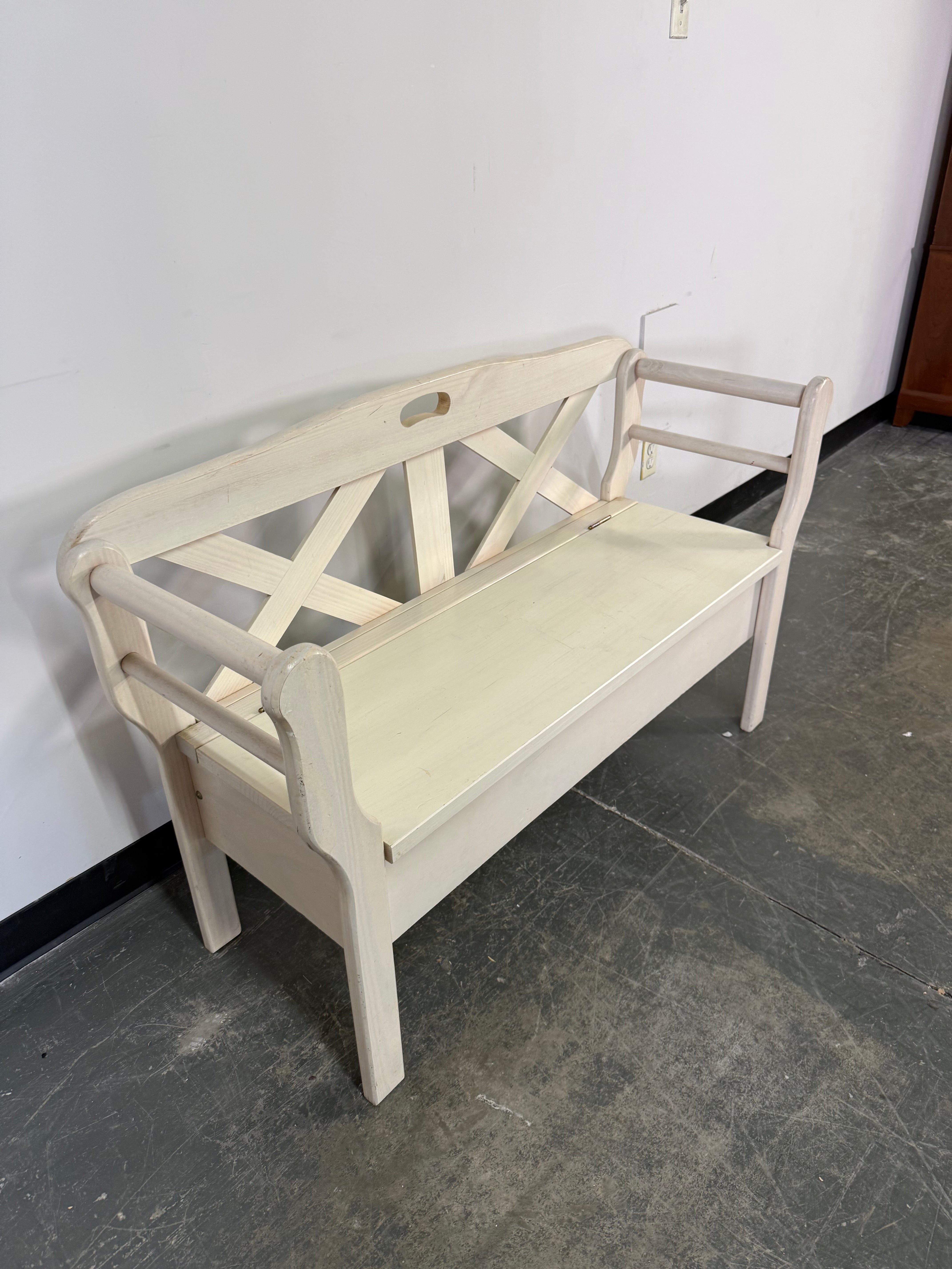 Charming White Storage Bench