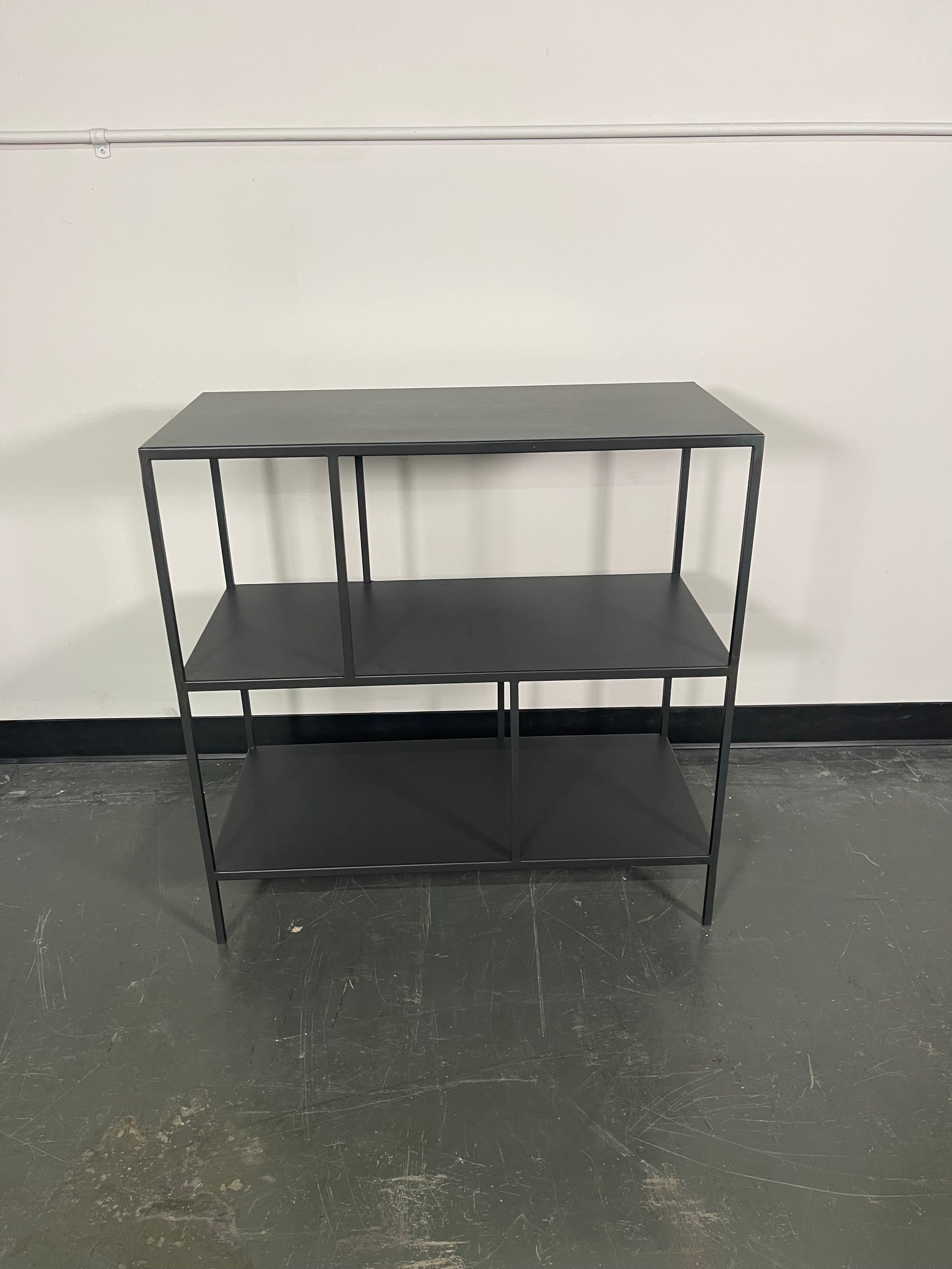 Black Metal 3-Tier Open Shelving Console