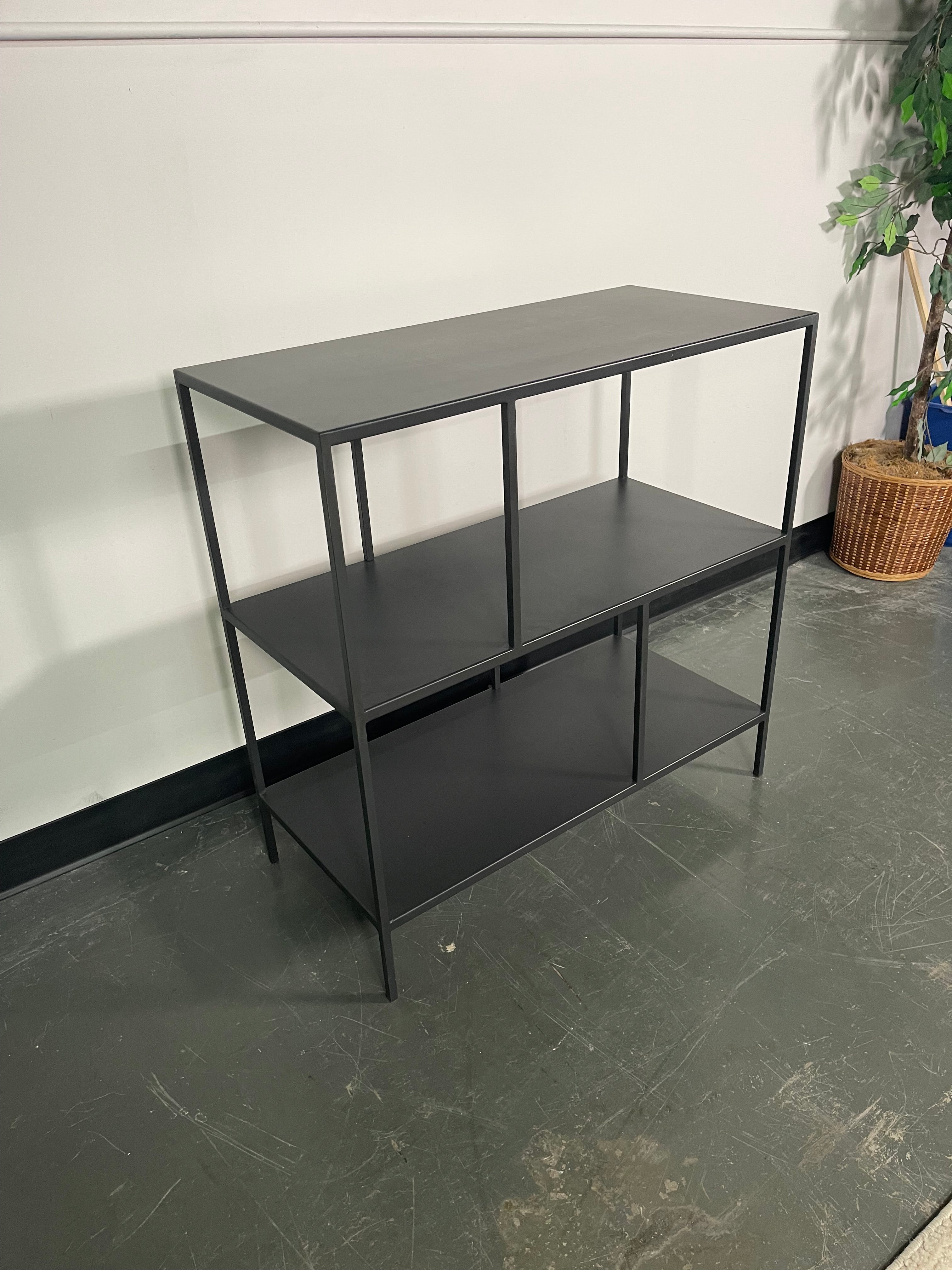 Black Metal 3-Tier Open Shelving Console