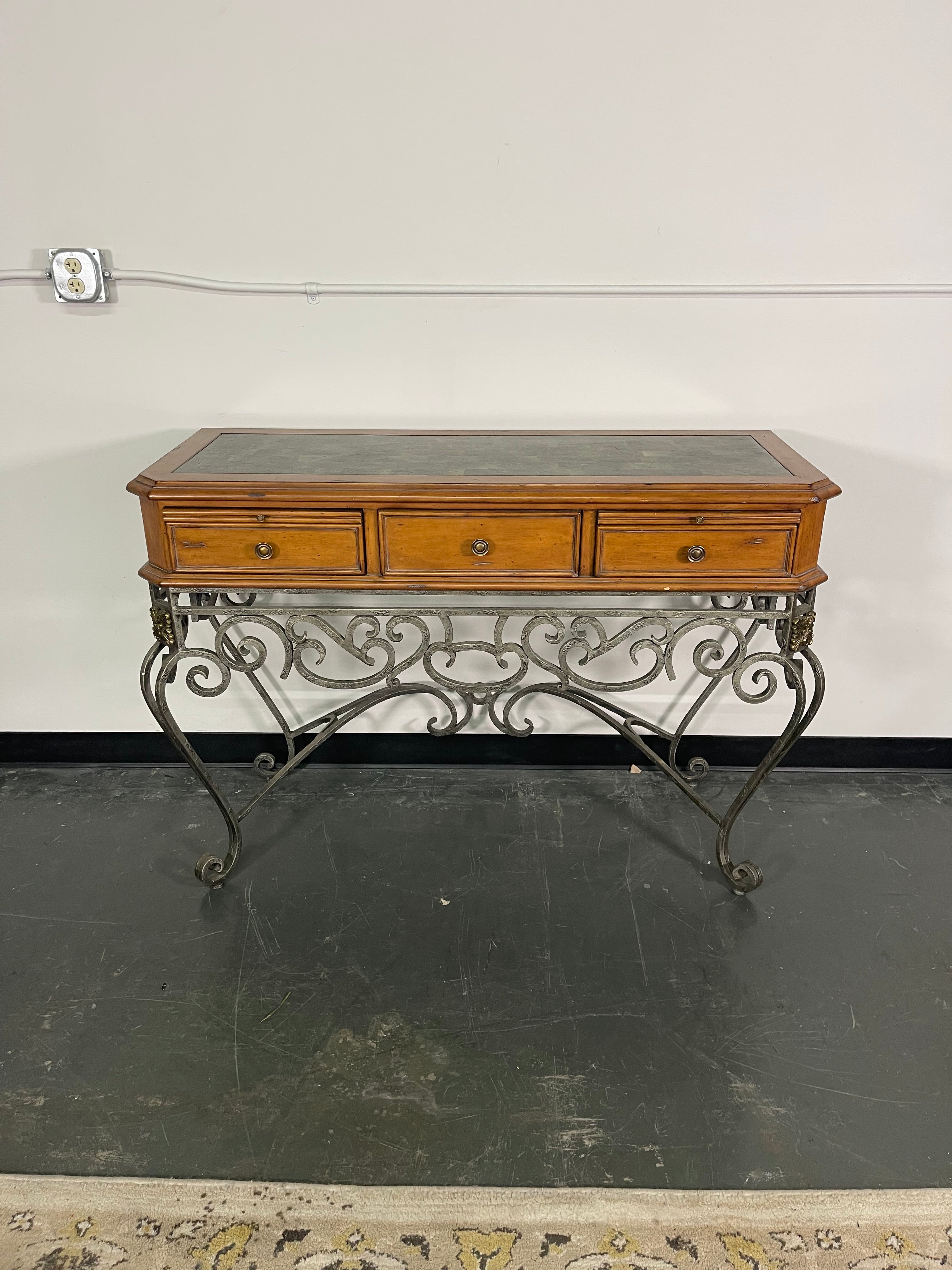 Touchstone Granite Top Console Table with Drawers