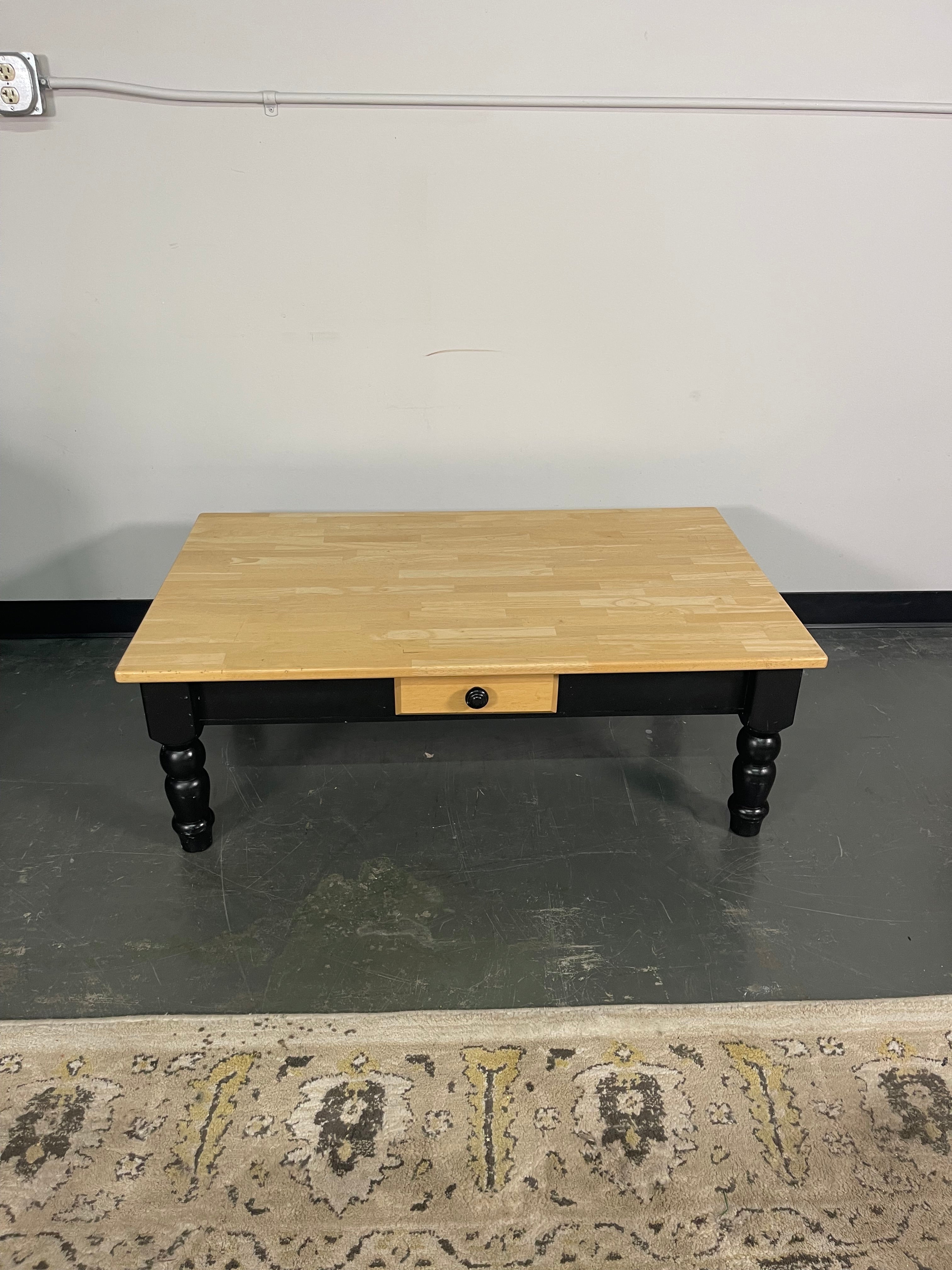 Farmhouse Coffee Table with Drawer