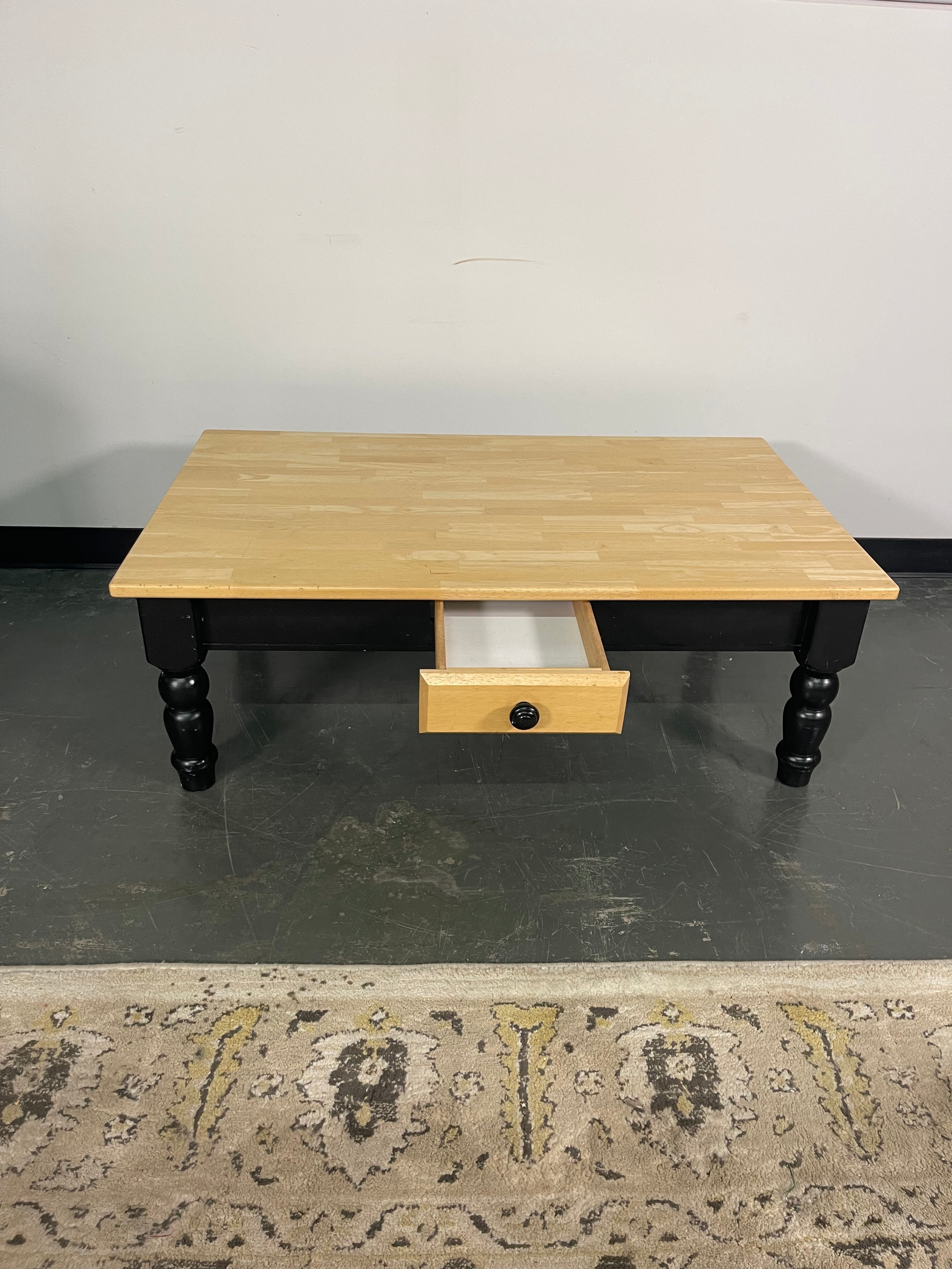 Farmhouse Coffee Table with Drawer