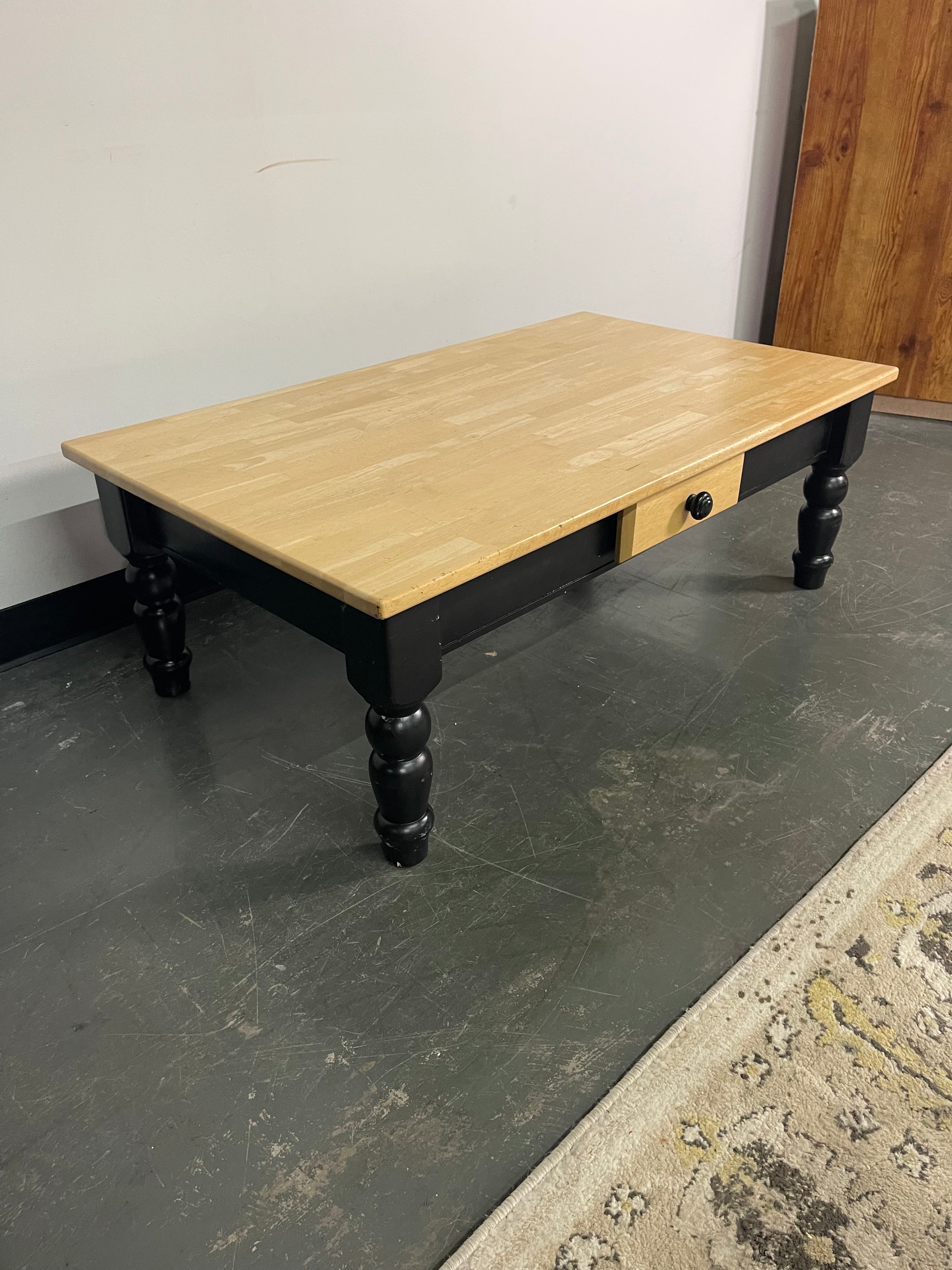 Farmhouse Coffee Table with Drawer