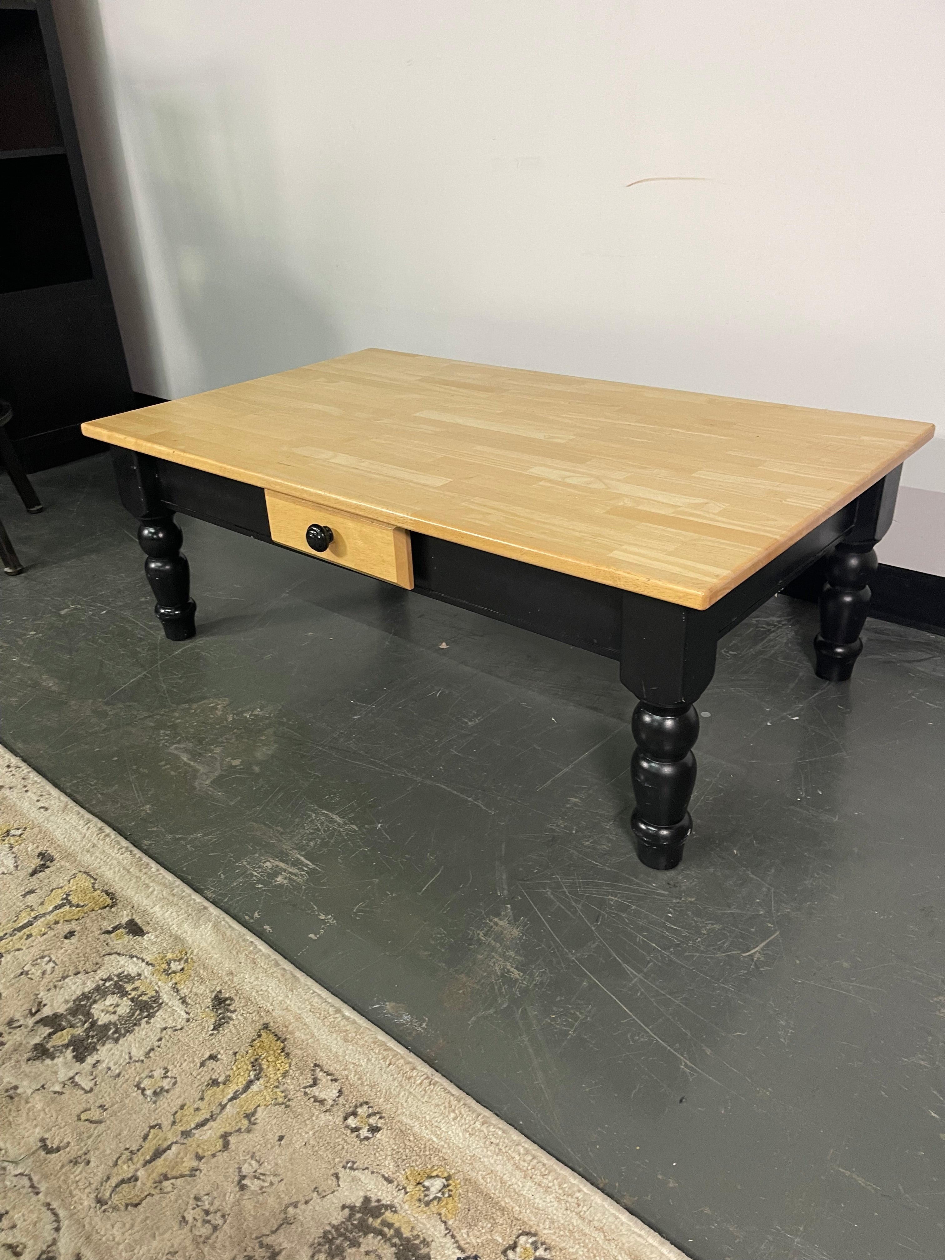 Farmhouse Coffee Table with Drawer