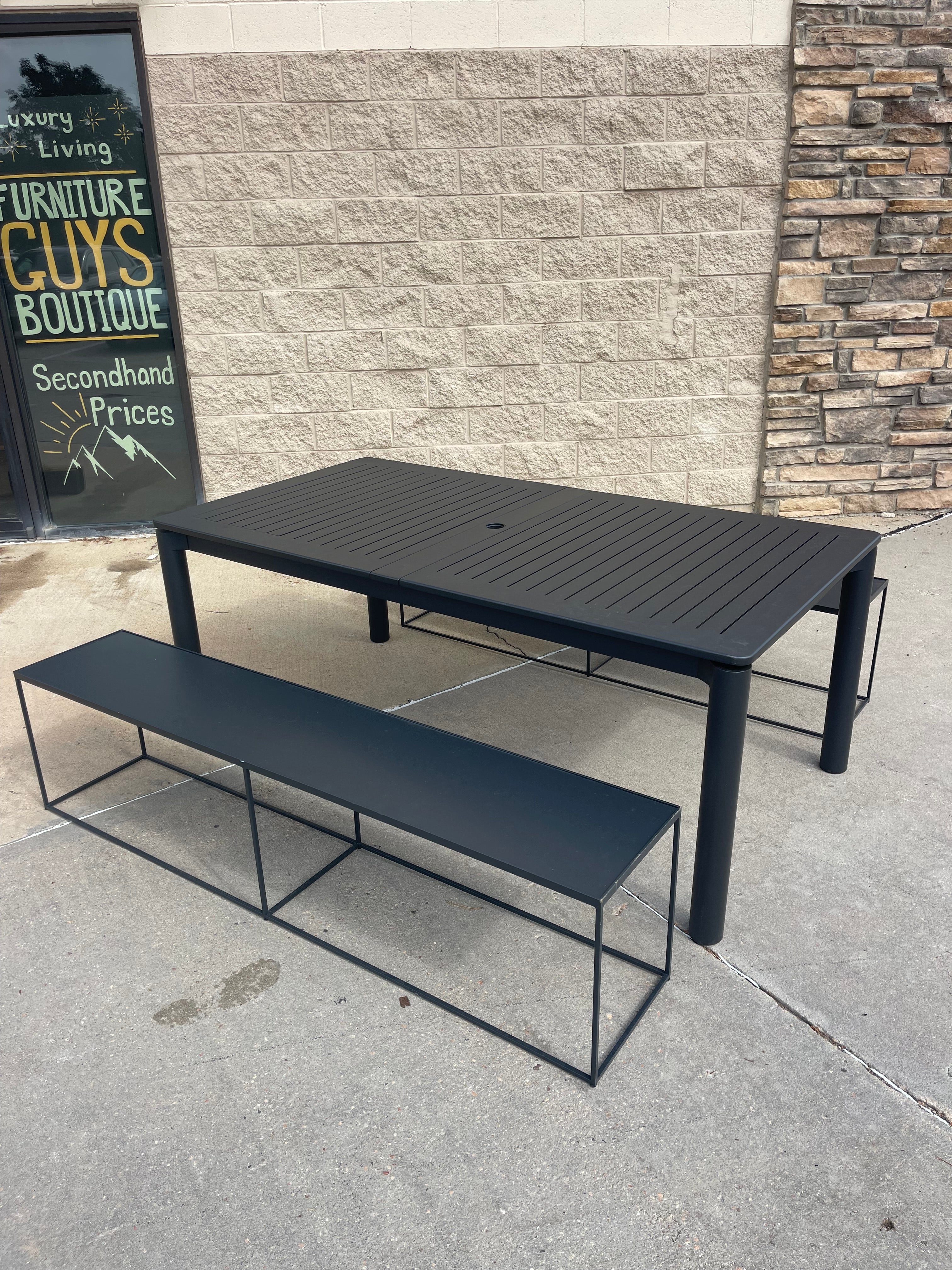 Article Outdoor Dining Table with 2 Benches