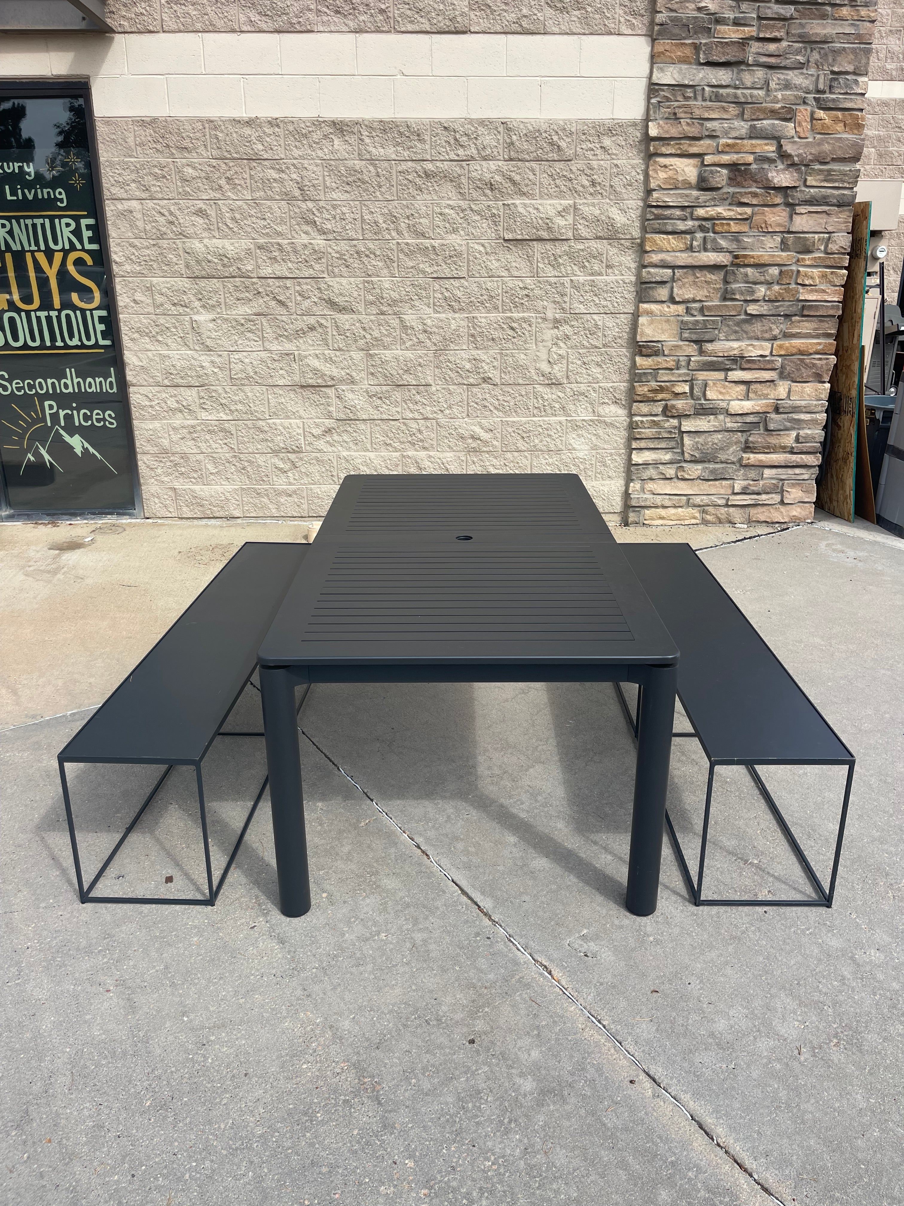 Article Outdoor Dining Table with 2 Benches
