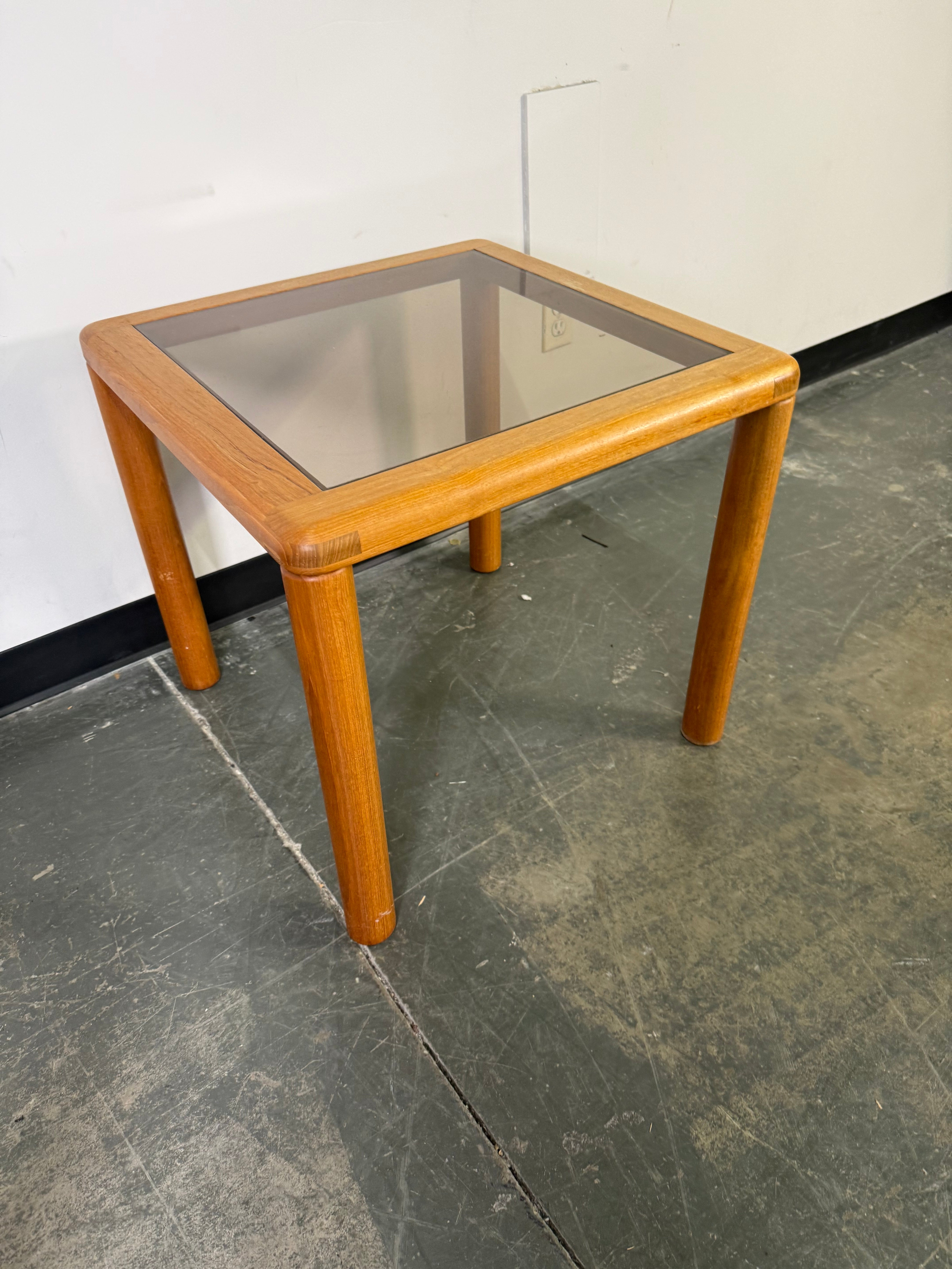 Mid-Century Style Glass Top End Tables (Set of 2)