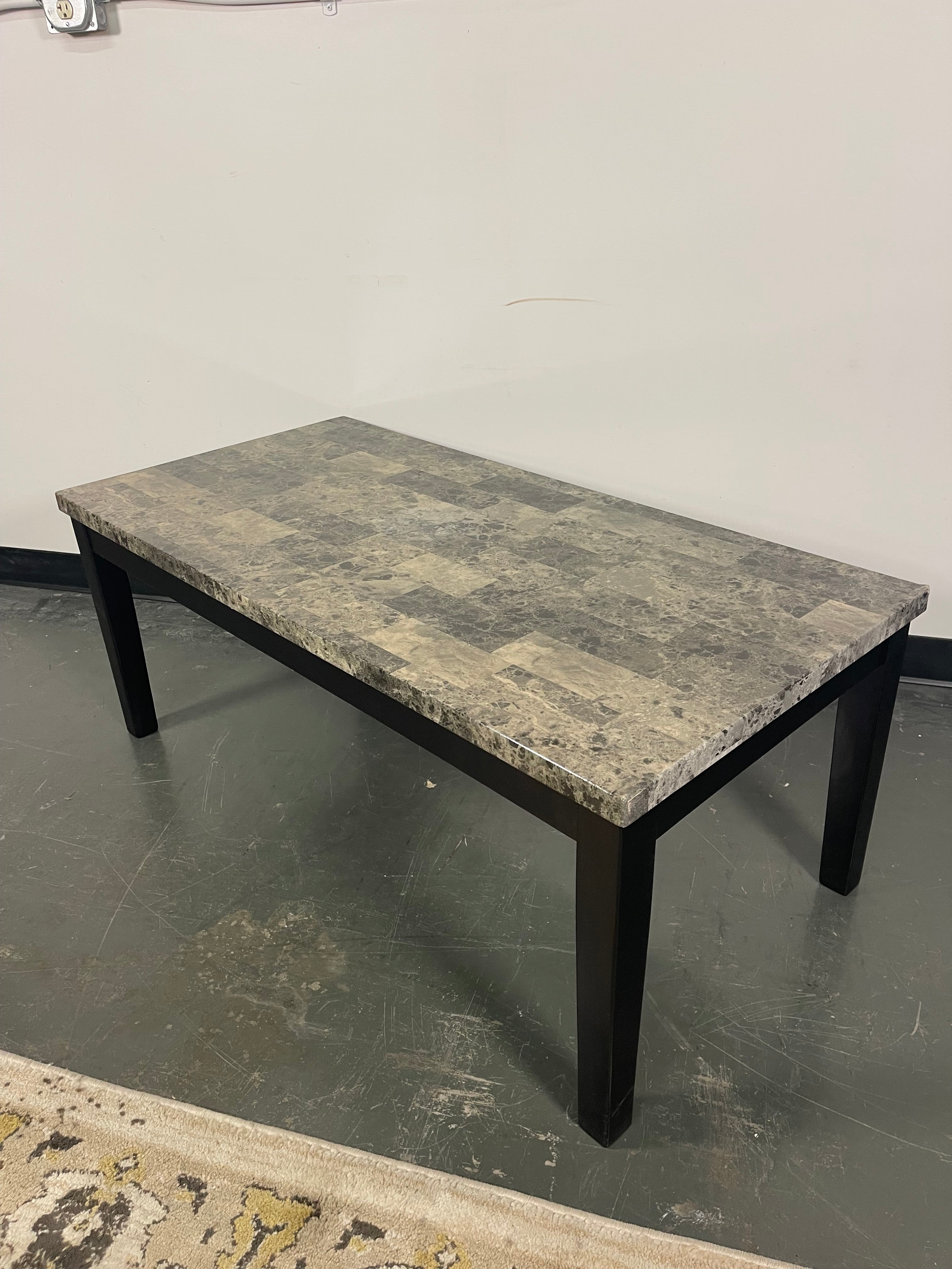 Faux Stone 3-Piece Coffee & End Table Set