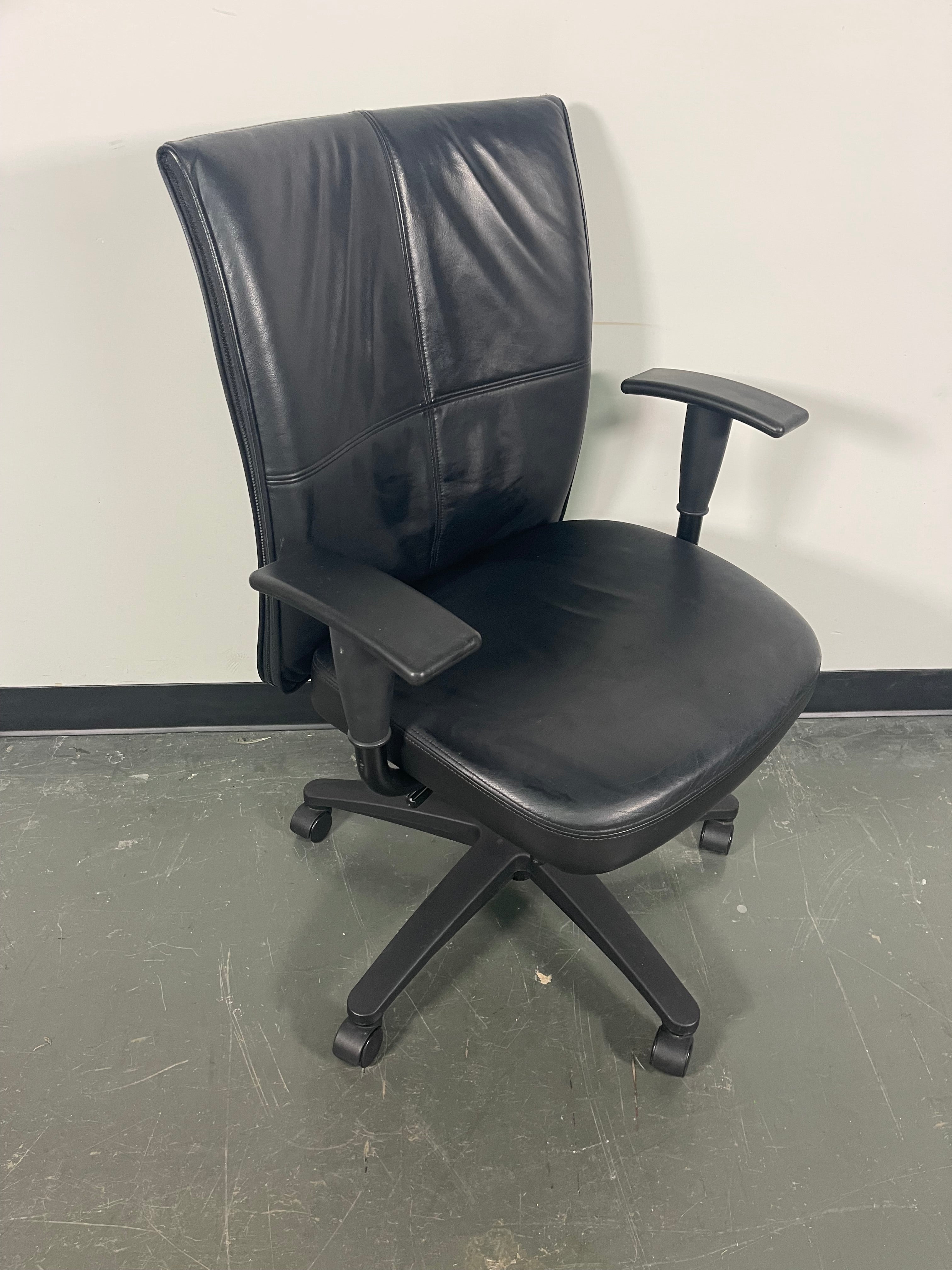 Black Executive Office Chair with Adjustable Arms