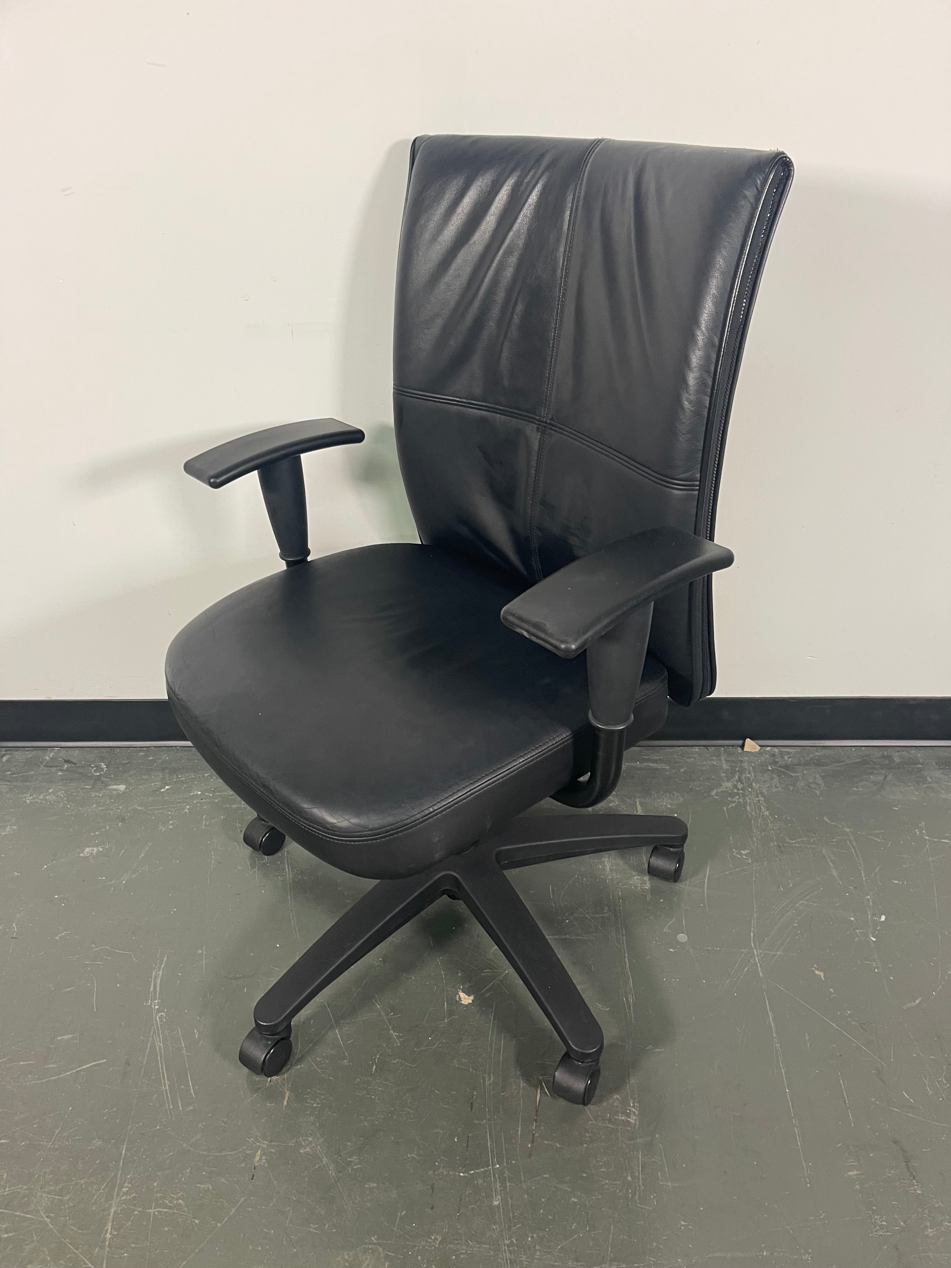 Black Executive Office Chair with Adjustable Arms
