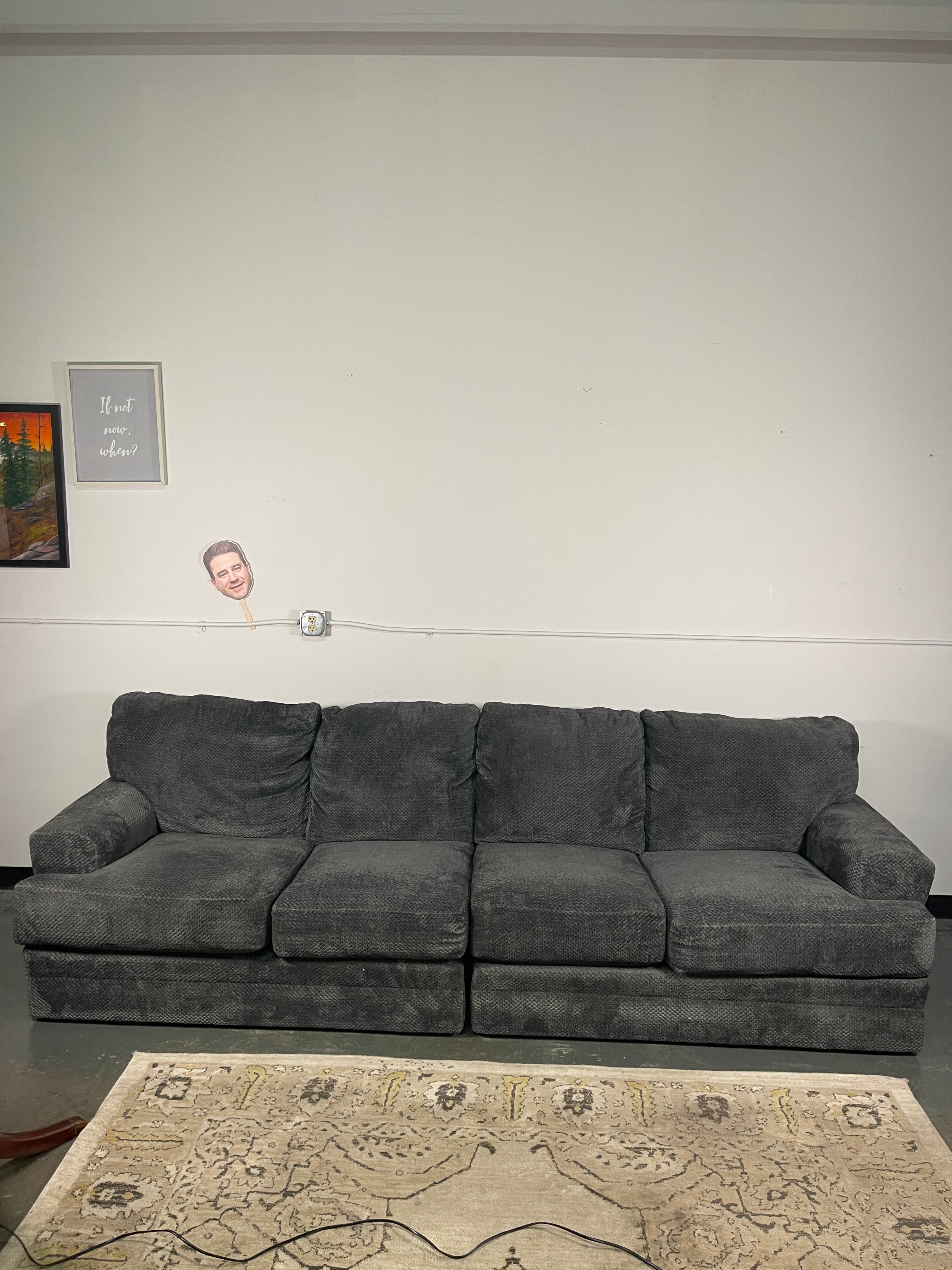 Oversized 2-Piece Charcoal Sofa