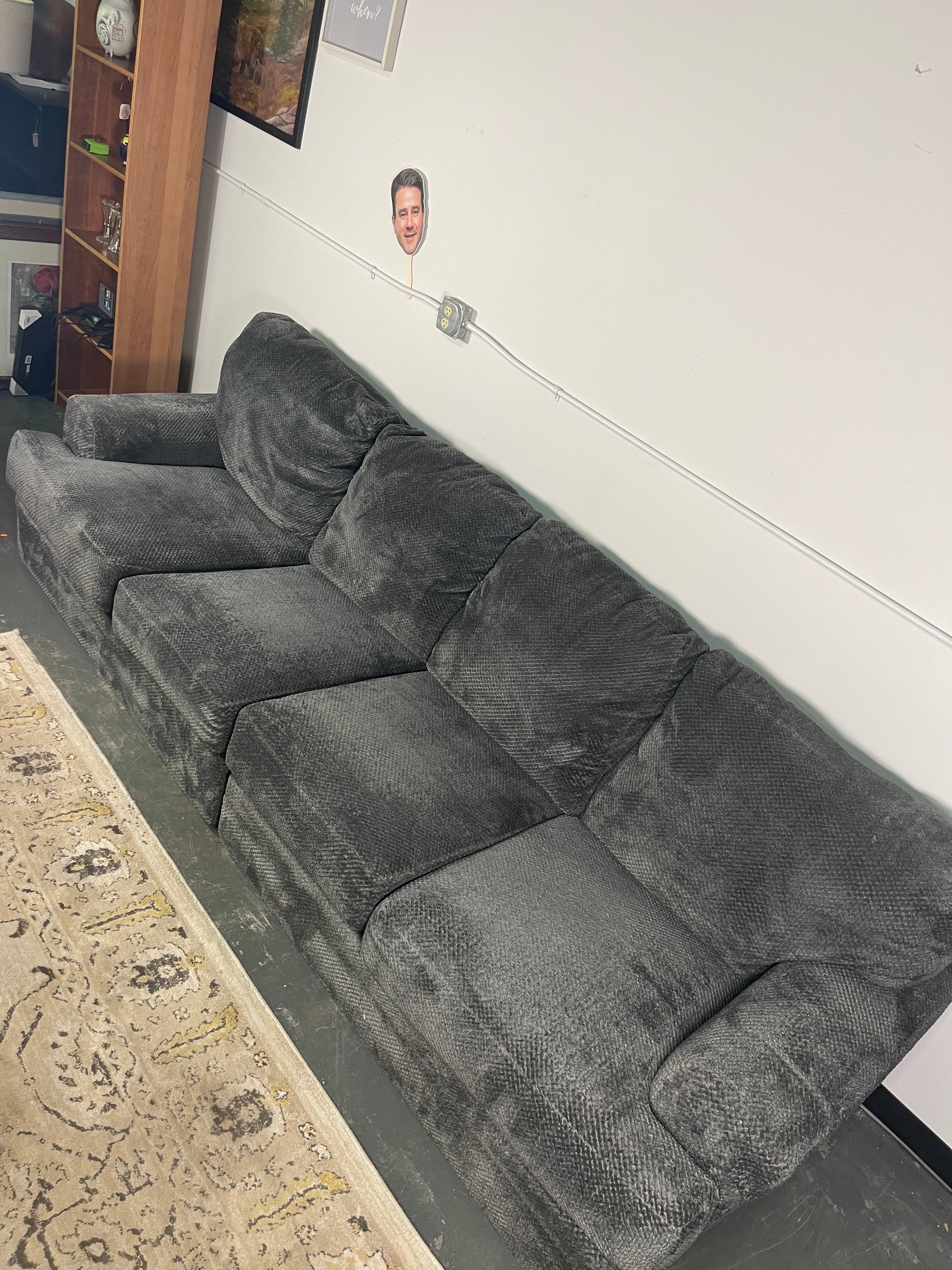 Oversized 2-Piece Charcoal Sofa