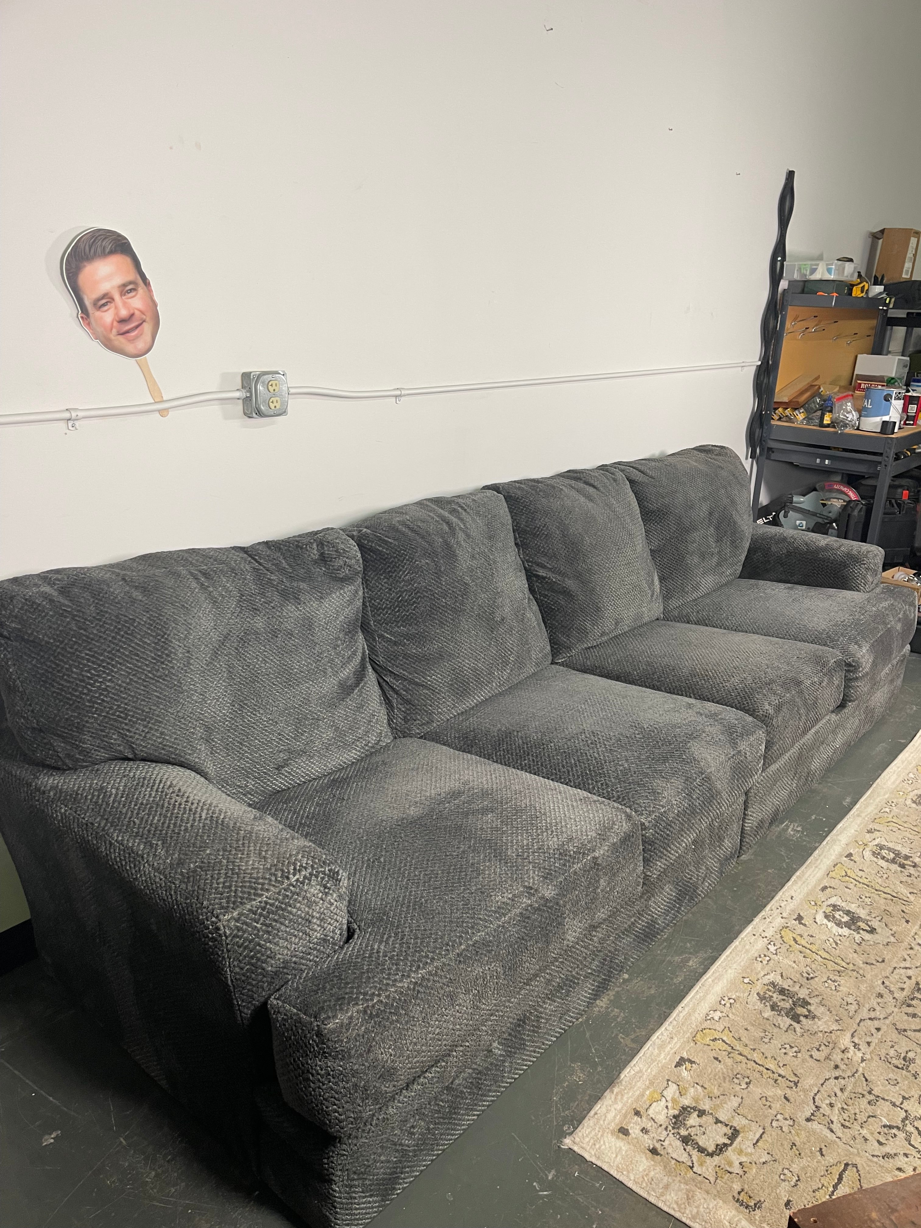 Oversized 2-Piece Charcoal Sofa