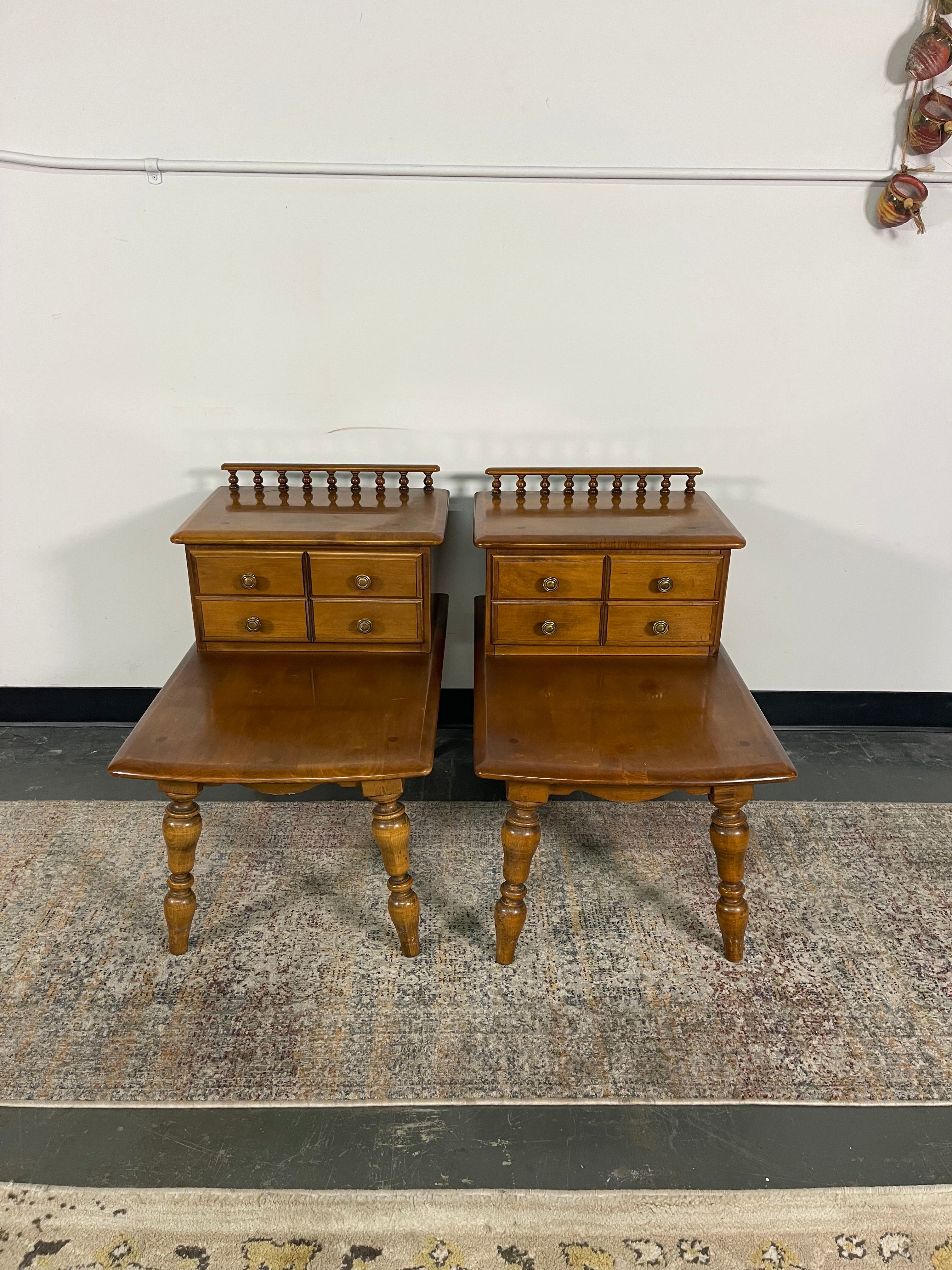 Pair of Vintage Colonial Step End Tables