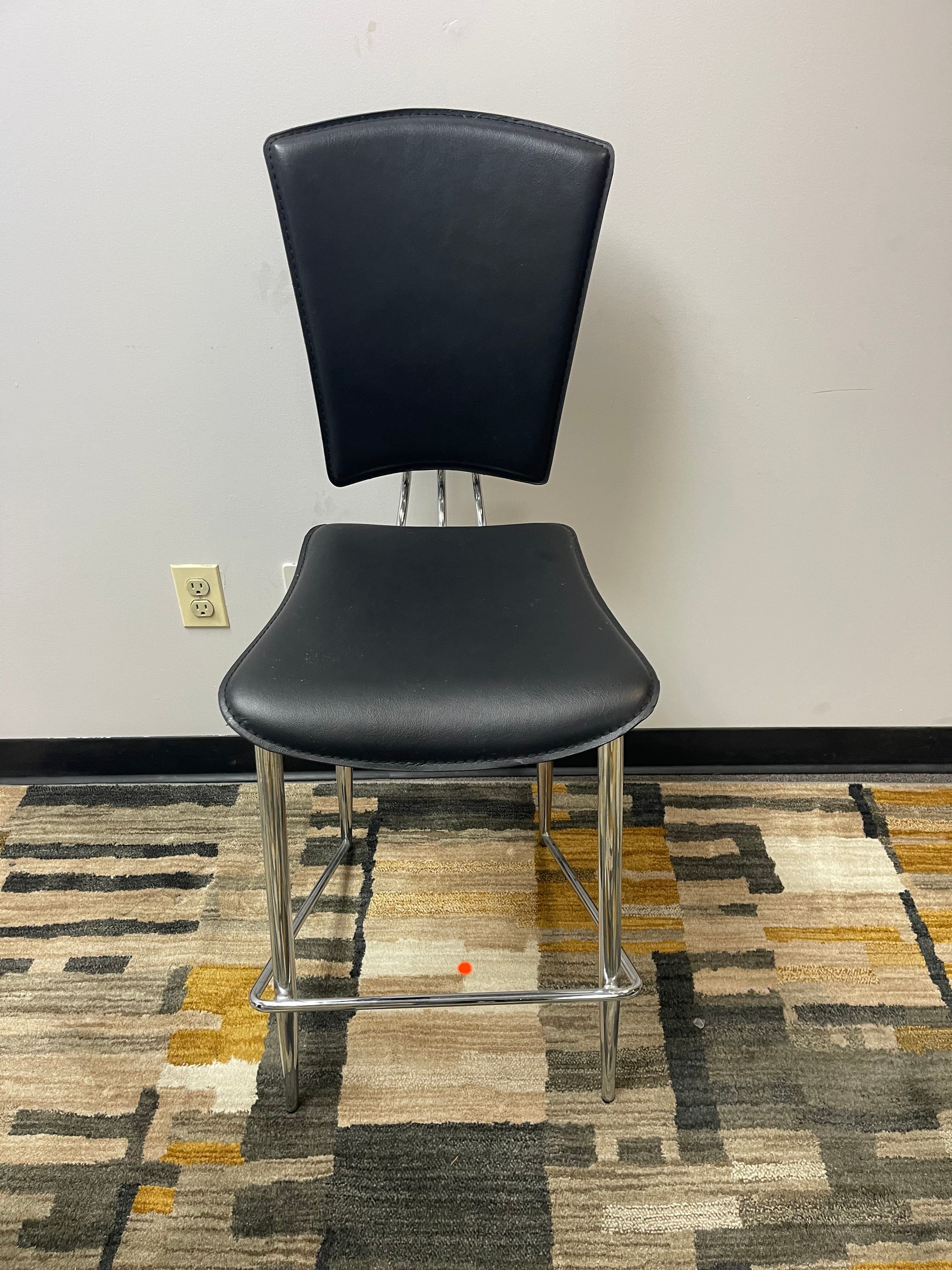 Modern Black and Chrome Counter Stools