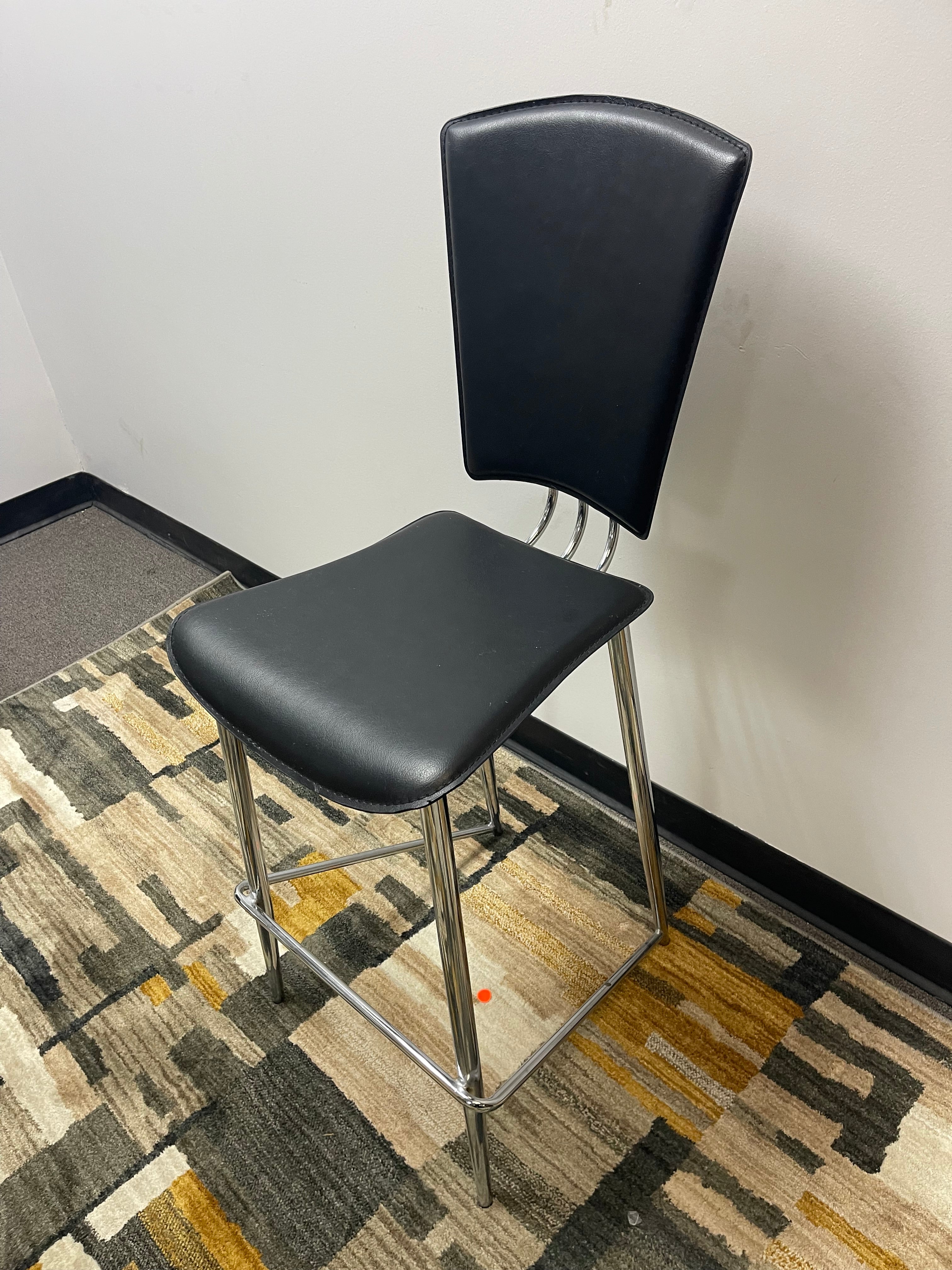 Modern Black and Chrome Counter Stools