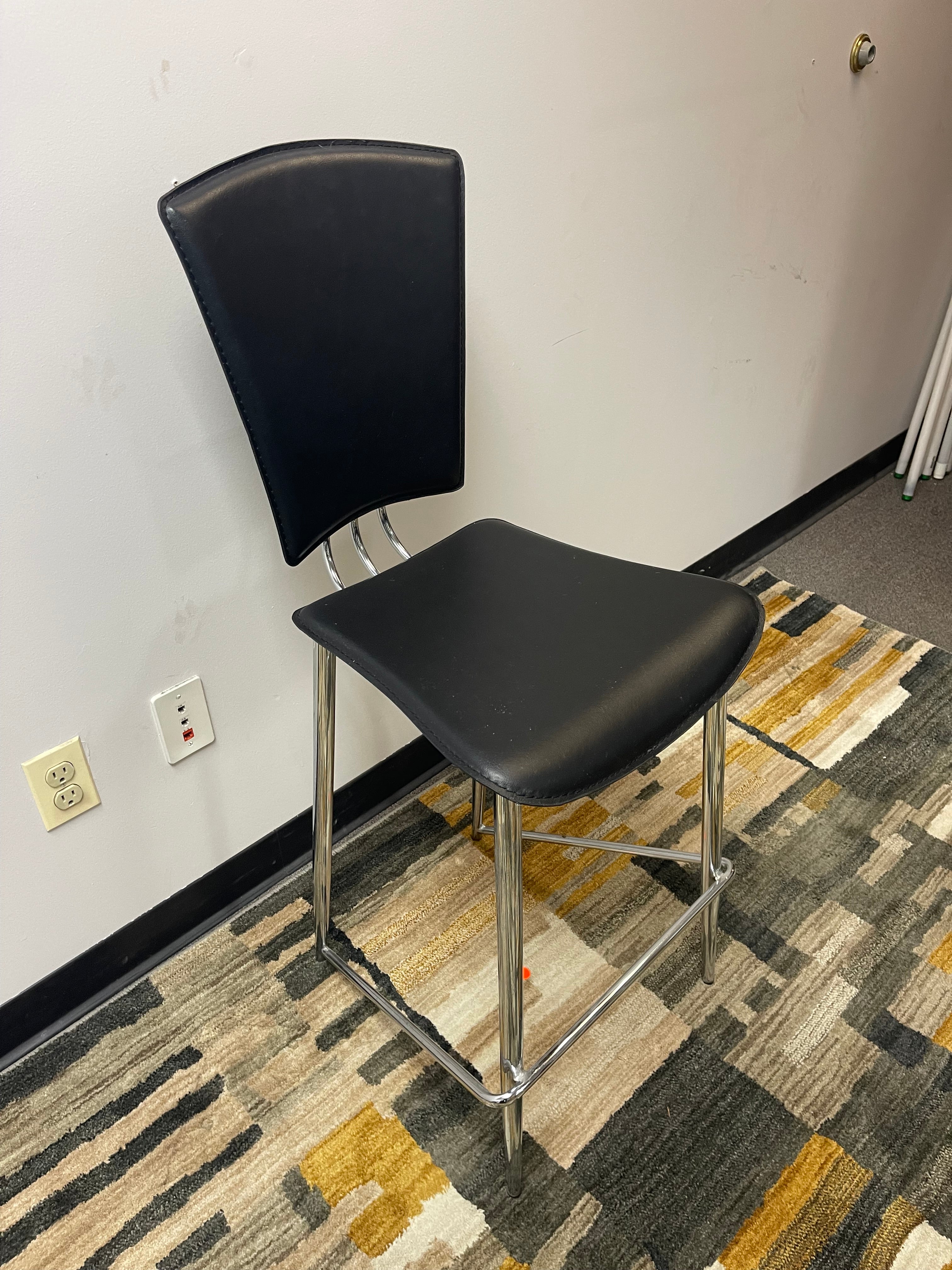 Modern Black and Chrome Counter Stools