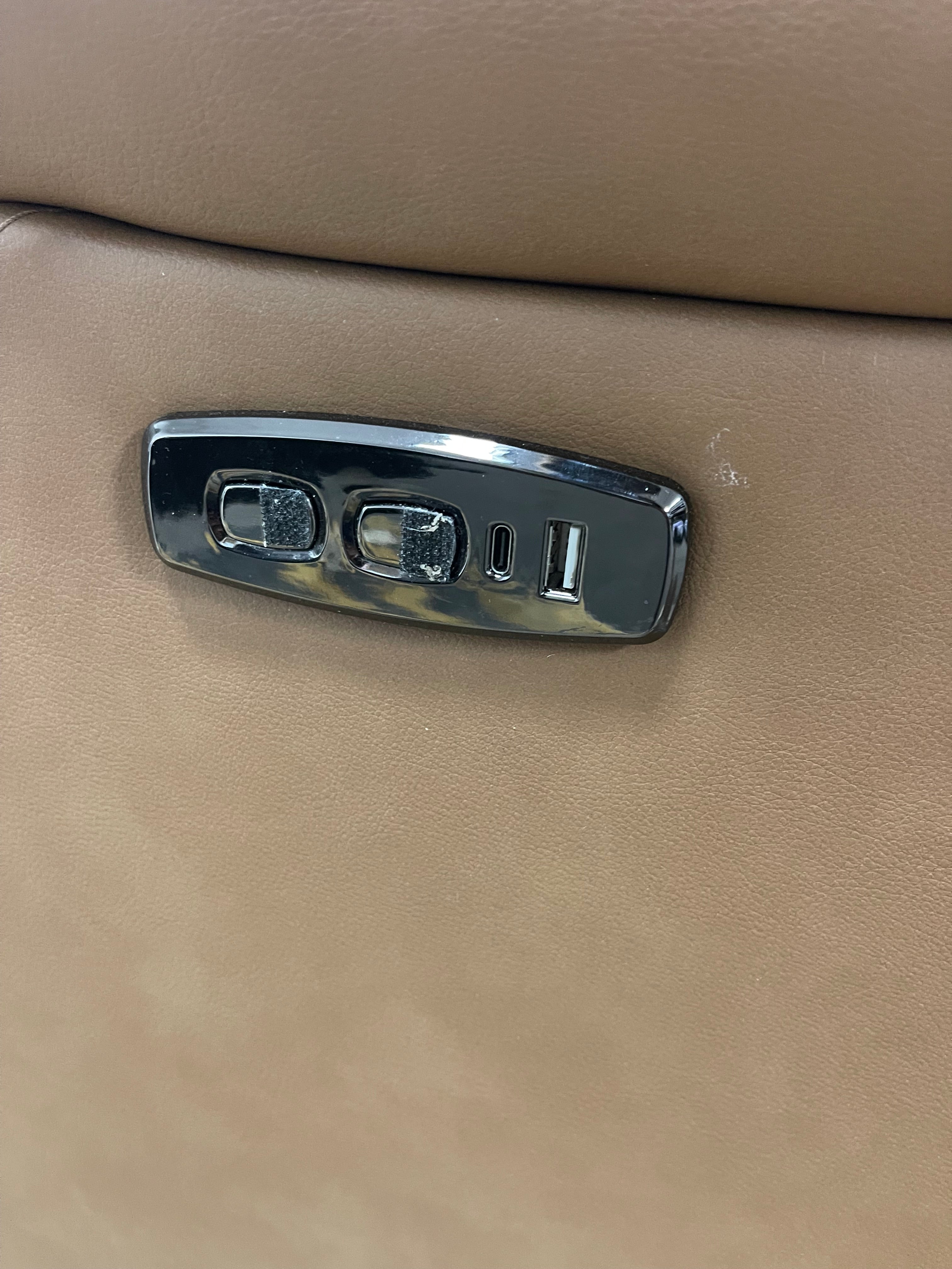 Caramel Leather Power Recliner with Power Headrest