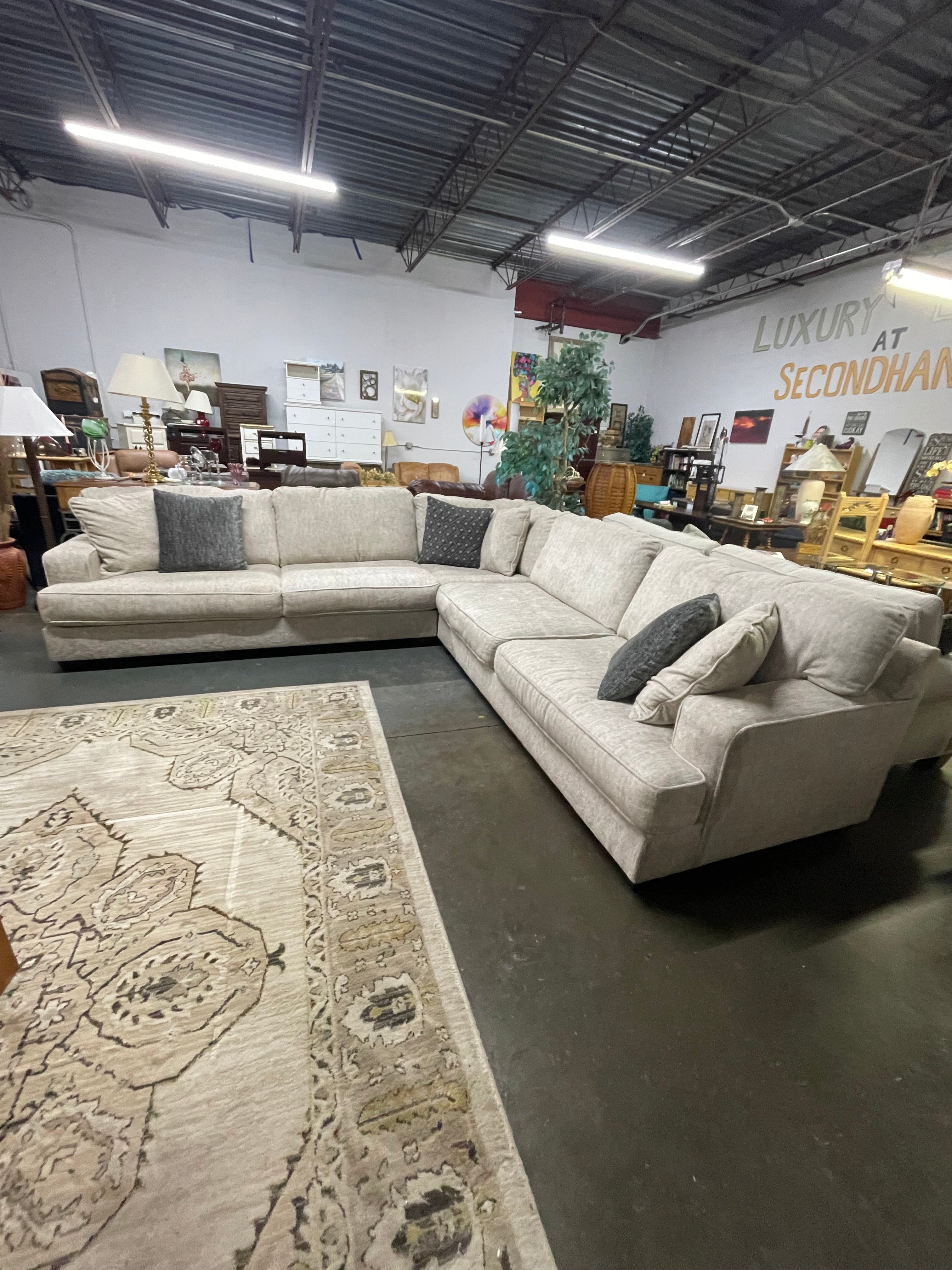 Oversized Oatmeal 3-Piece L-Shaped Sectional