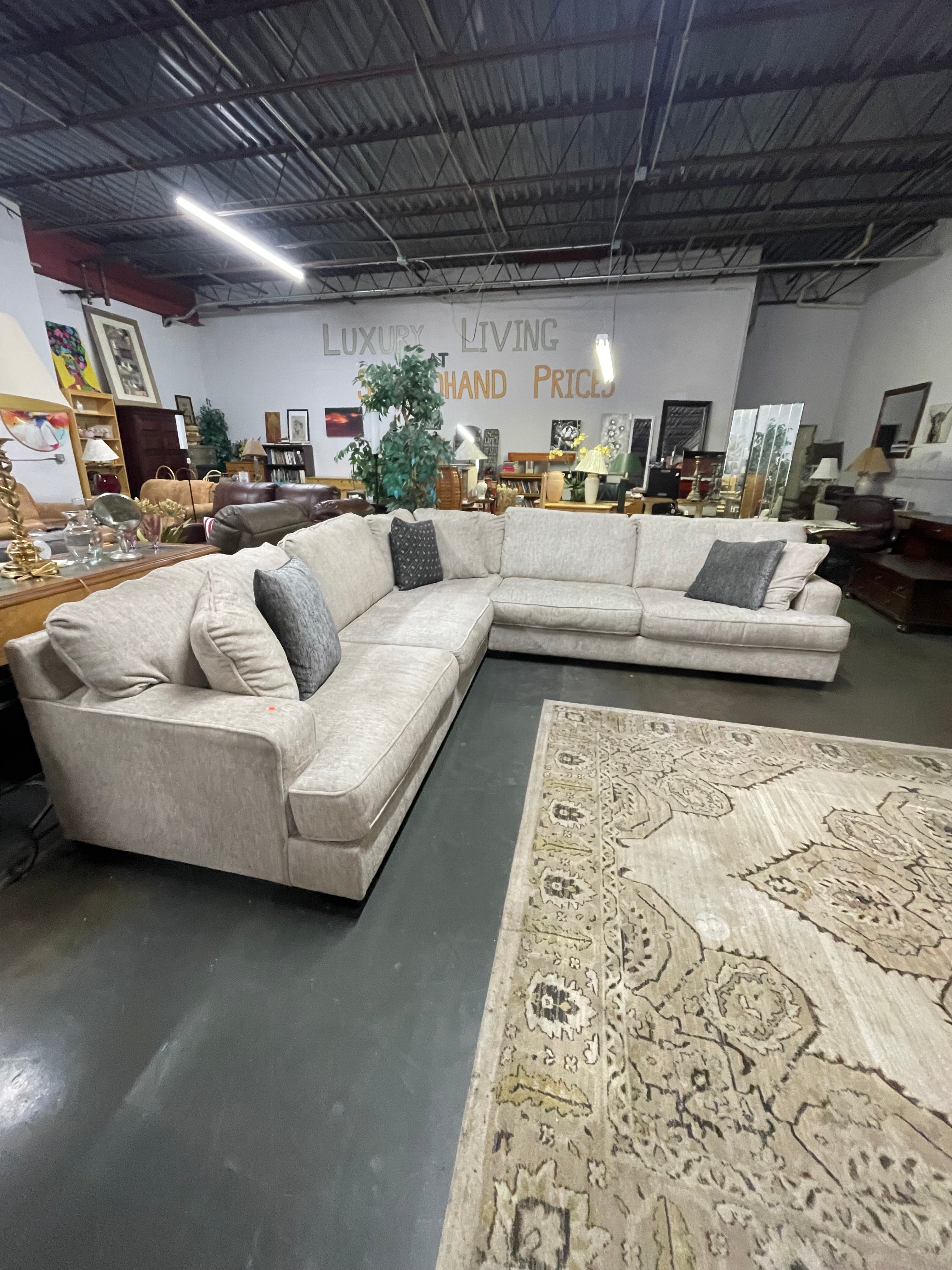 Oversized Oatmeal 3-Piece L-Shaped Sectional