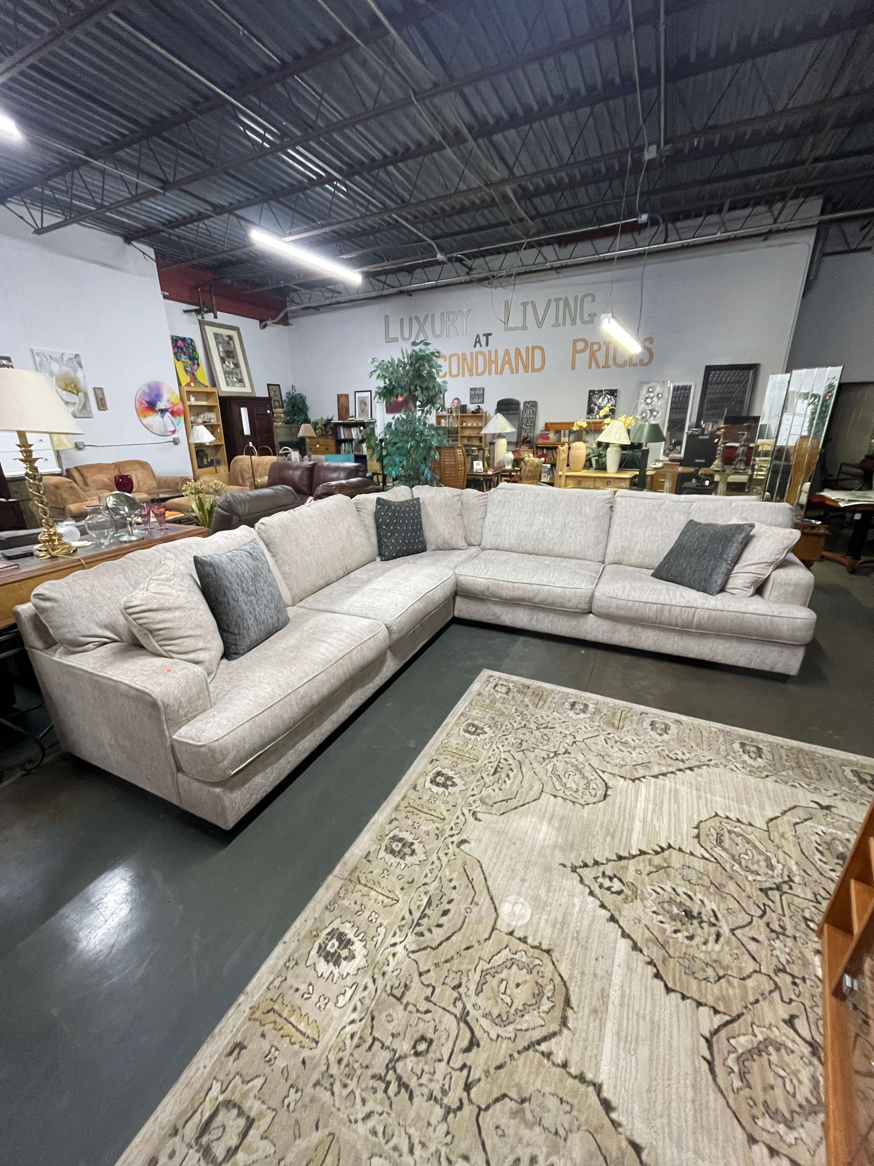 Oversized Oatmeal 3-Piece L-Shaped Sectional