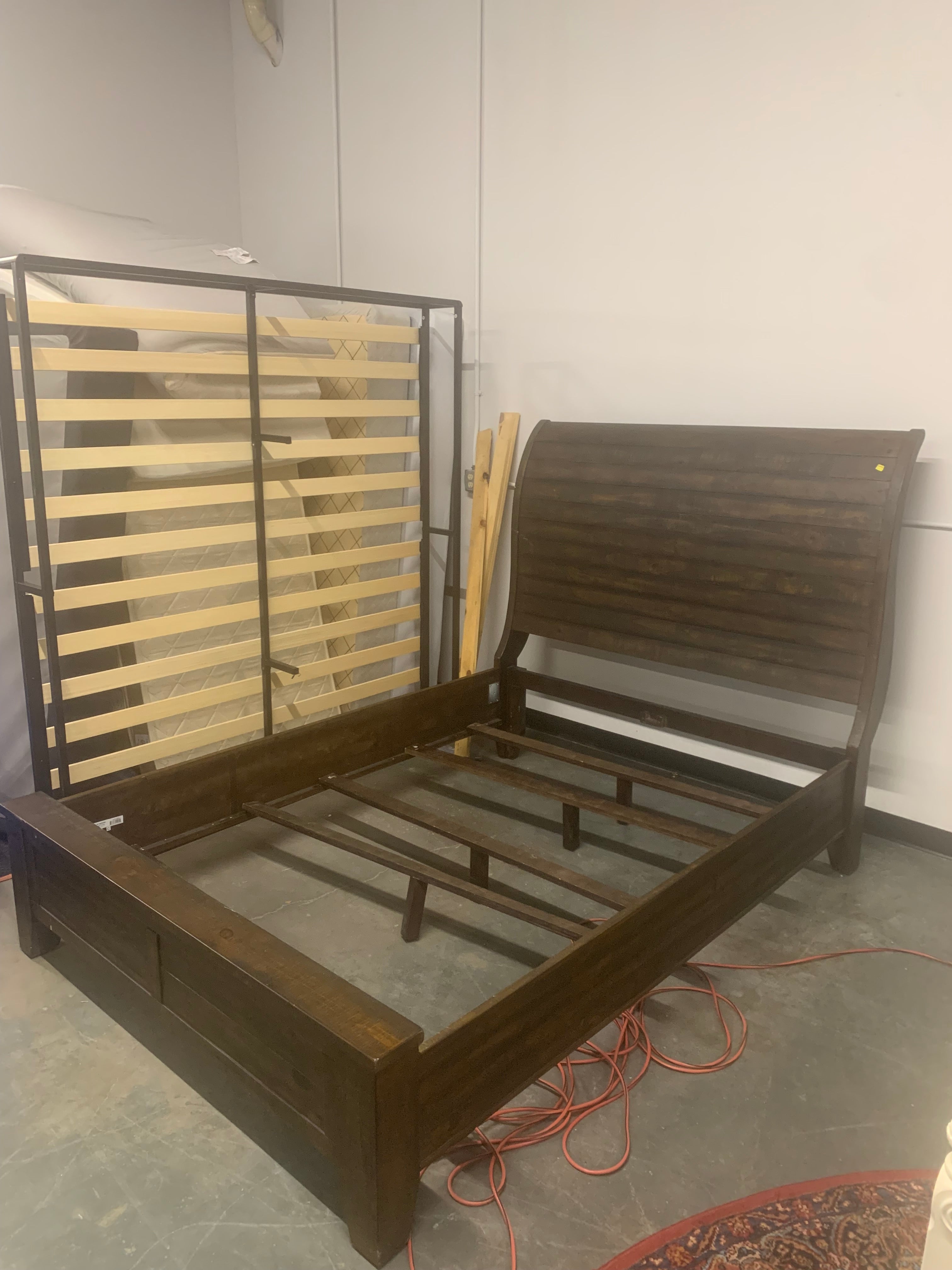 Queen wood bed frame