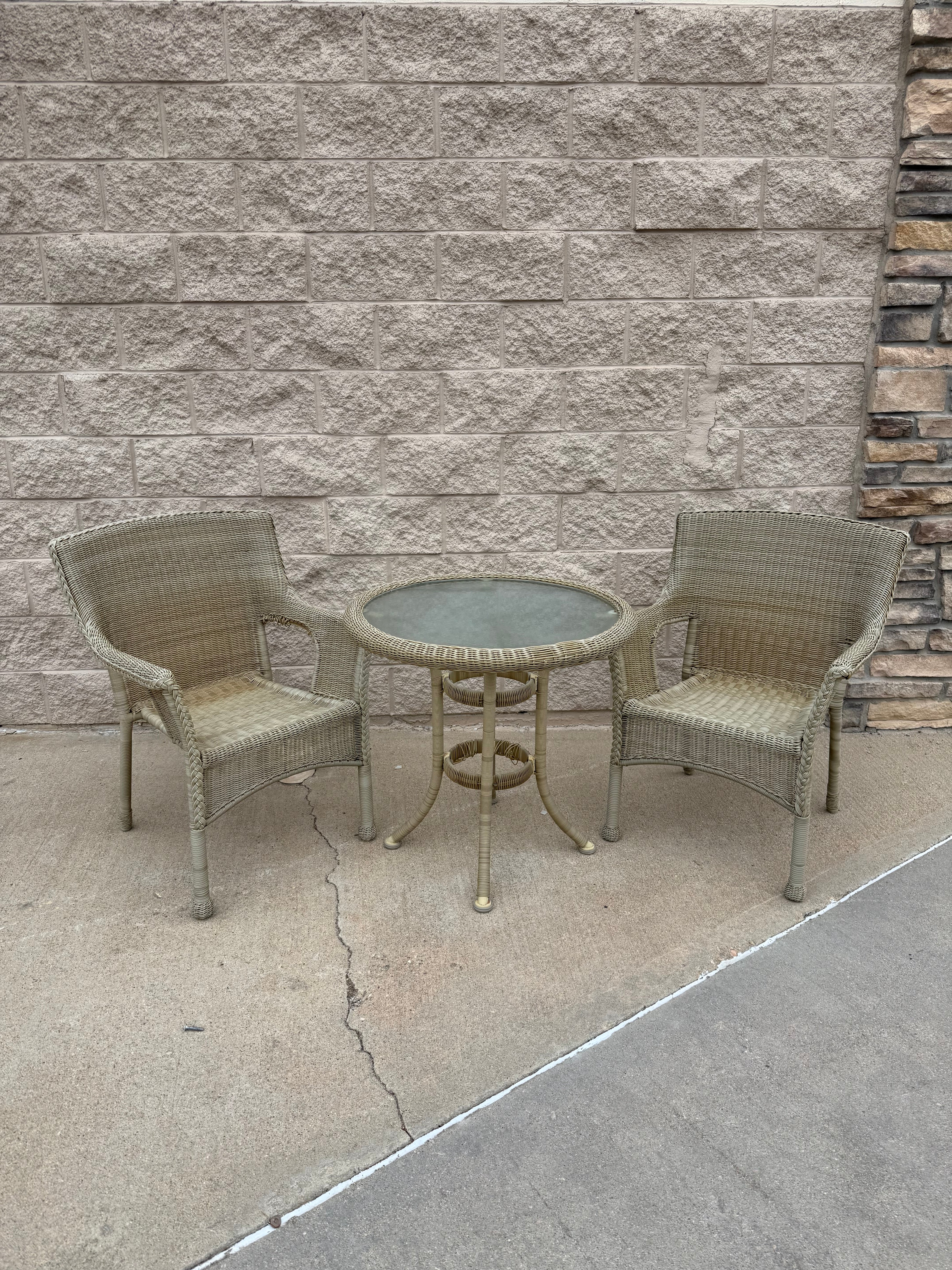 Charming Outdoor Bistro Set – 3 Piece Wicker Set ☀️