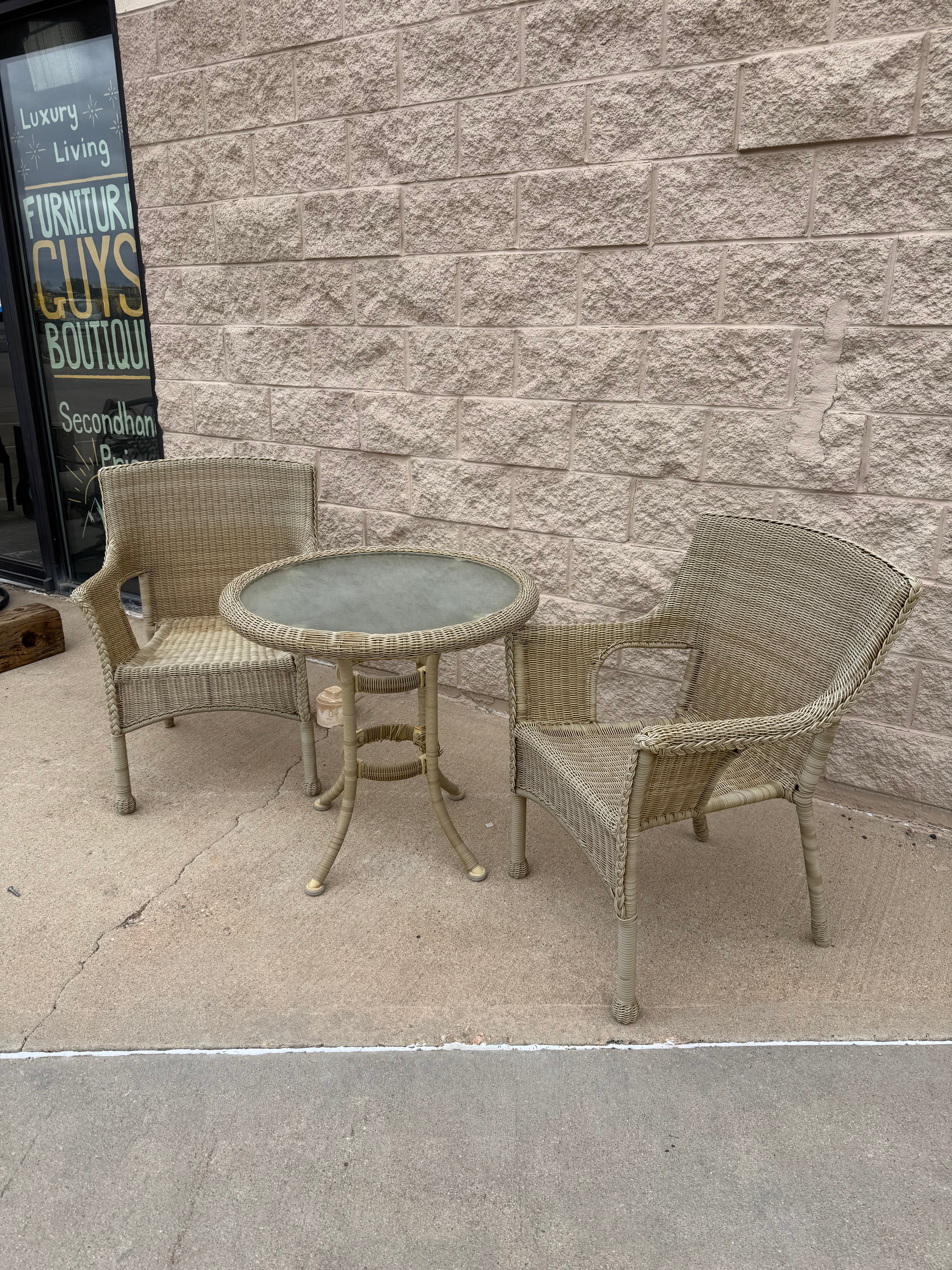 Charming Outdoor Bistro Set – 3 Piece Wicker Set ☀️