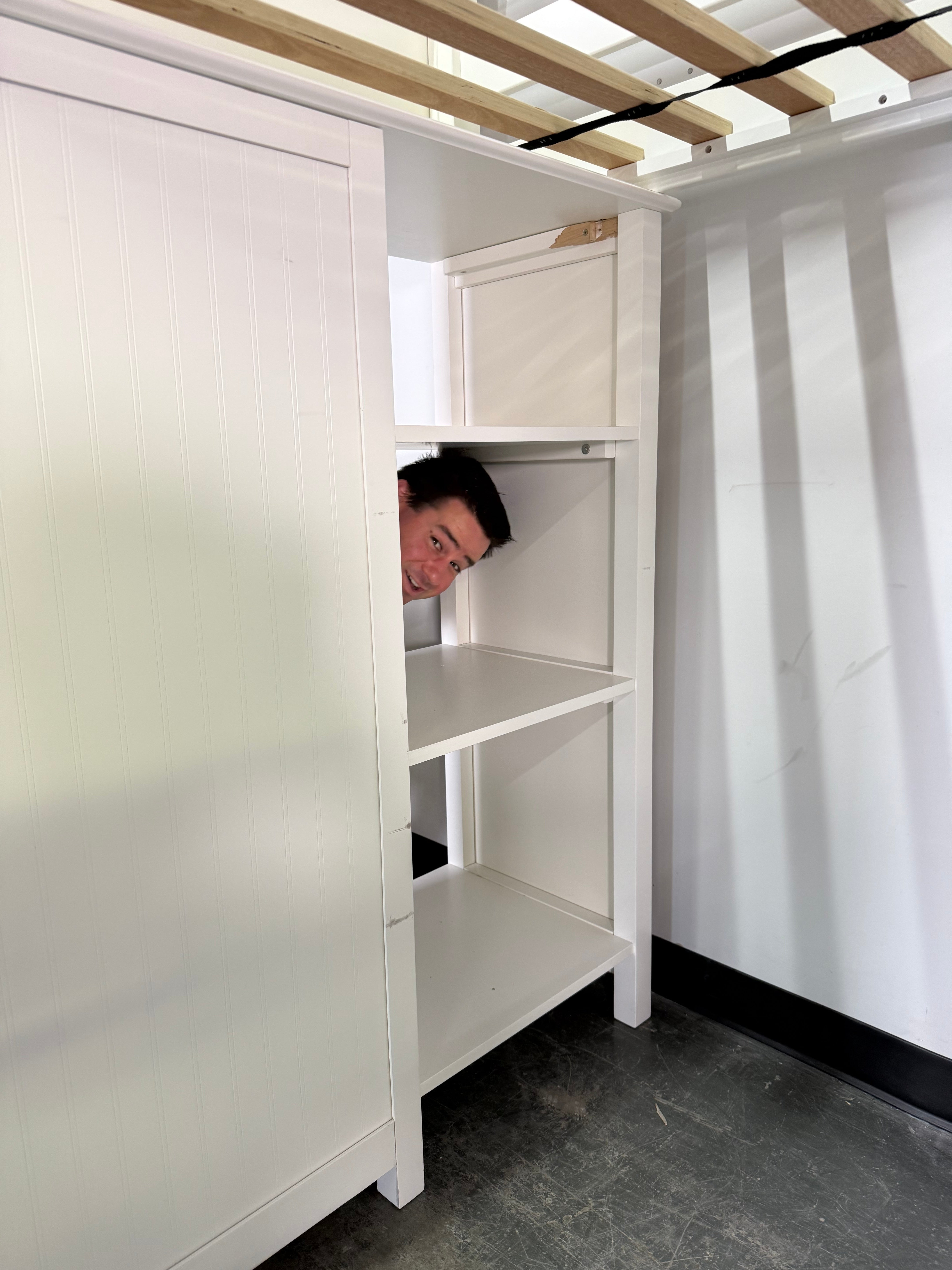 All-in-One White Twin Loft Bed with Desk, Storage & Ladder 🤍