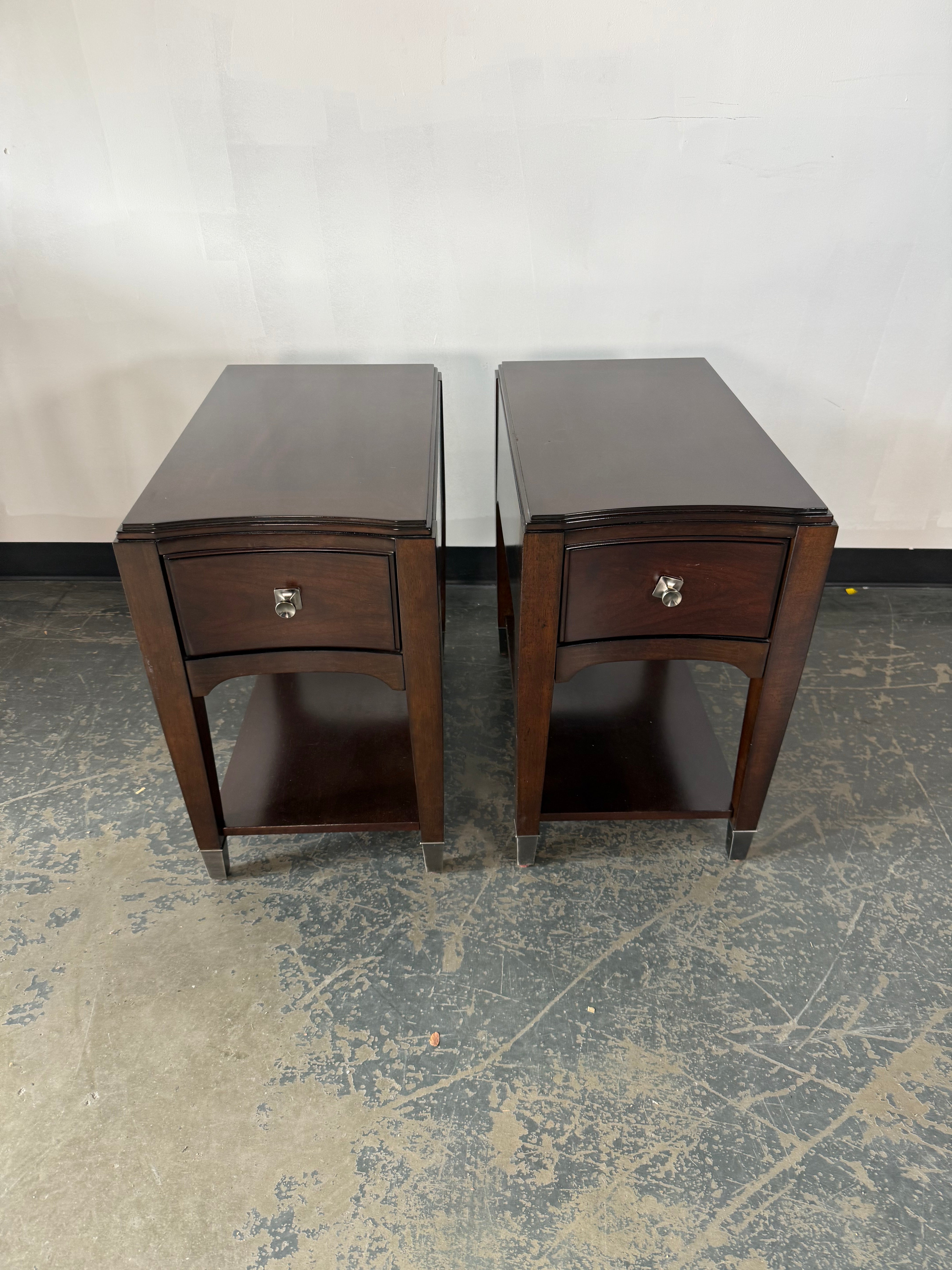 Sleek Modern Dark Wood Side Tables (Sold Separately)