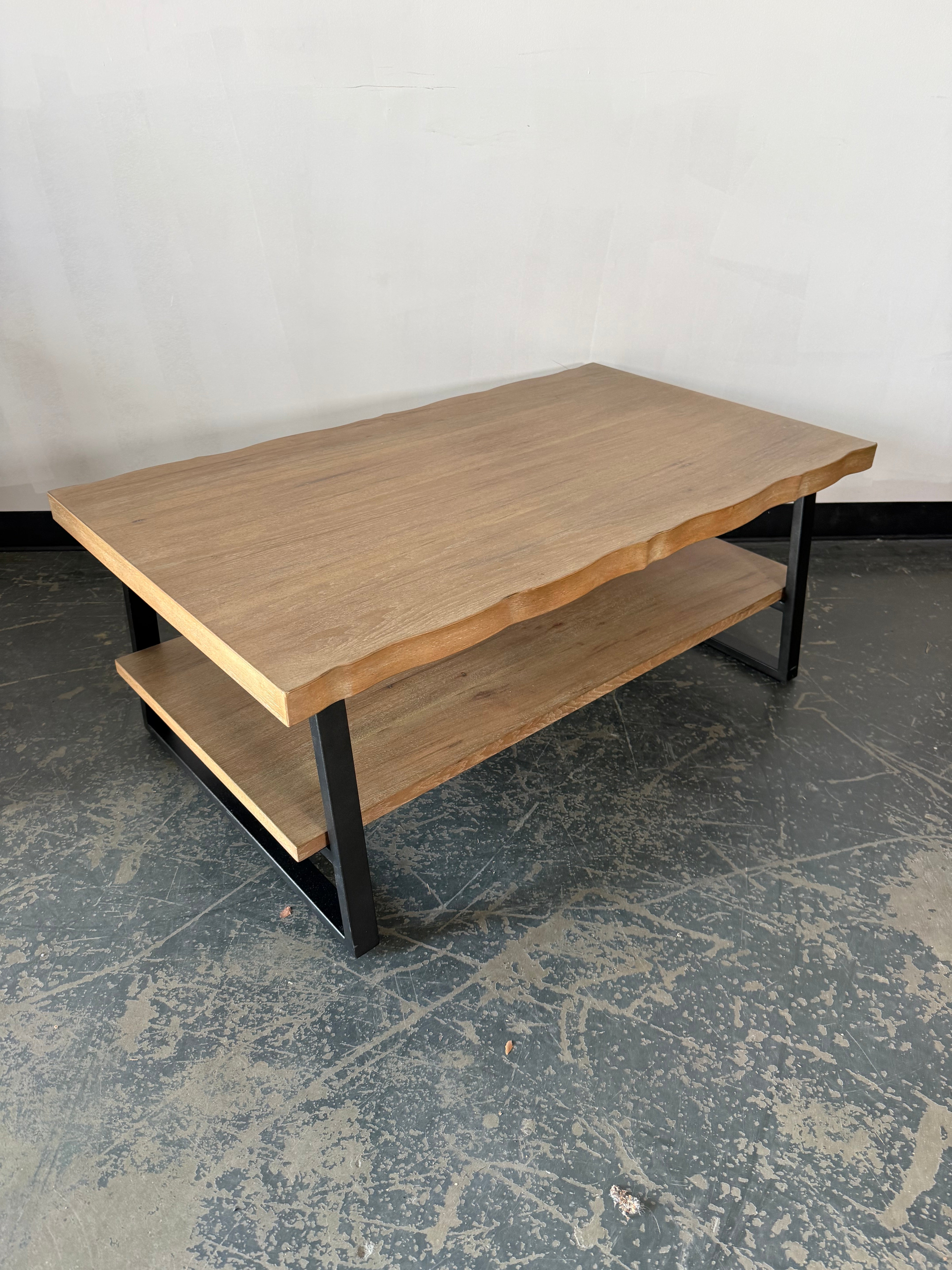 Modern Rustic Coffee & End Table Set – Warm Wood with Industrial Style