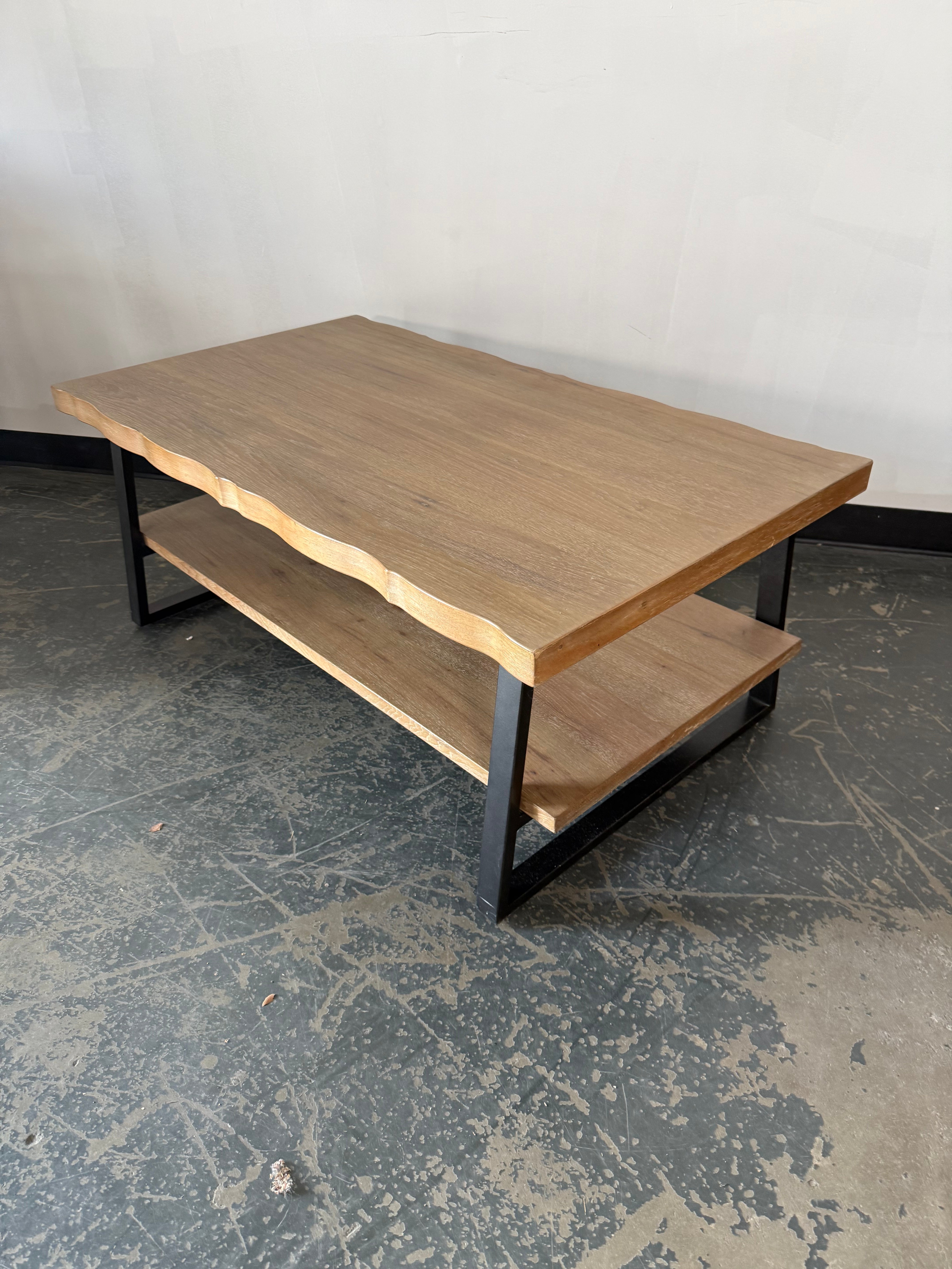 Modern Rustic Coffee &amp; End Table Set – Warm Wood with Industrial Style