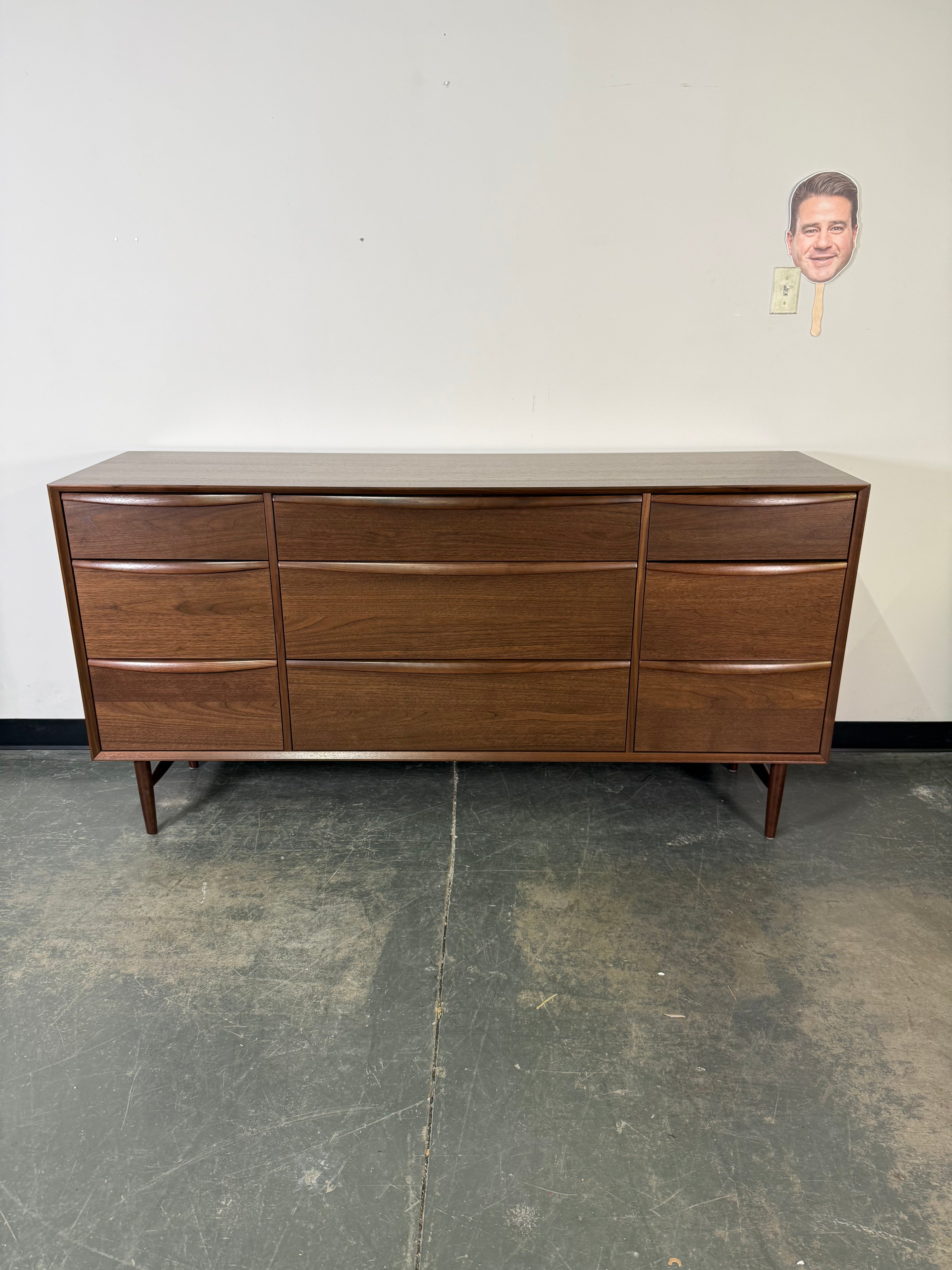 Article Lenia 9-Drawer Walnut Dresser – Modern Elegance