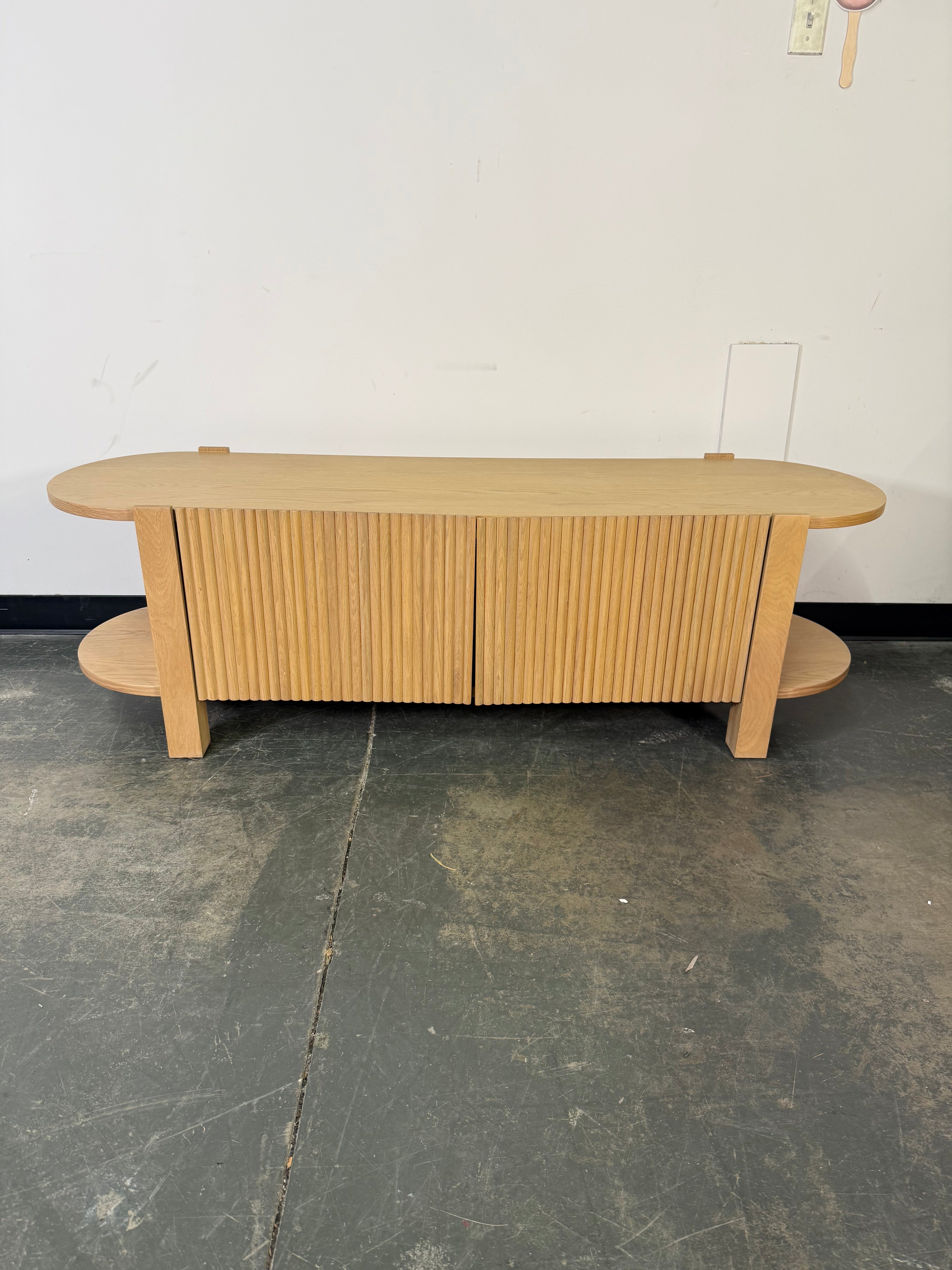 Article Fortra White Oak Low Media Console – Modern Statement Piece