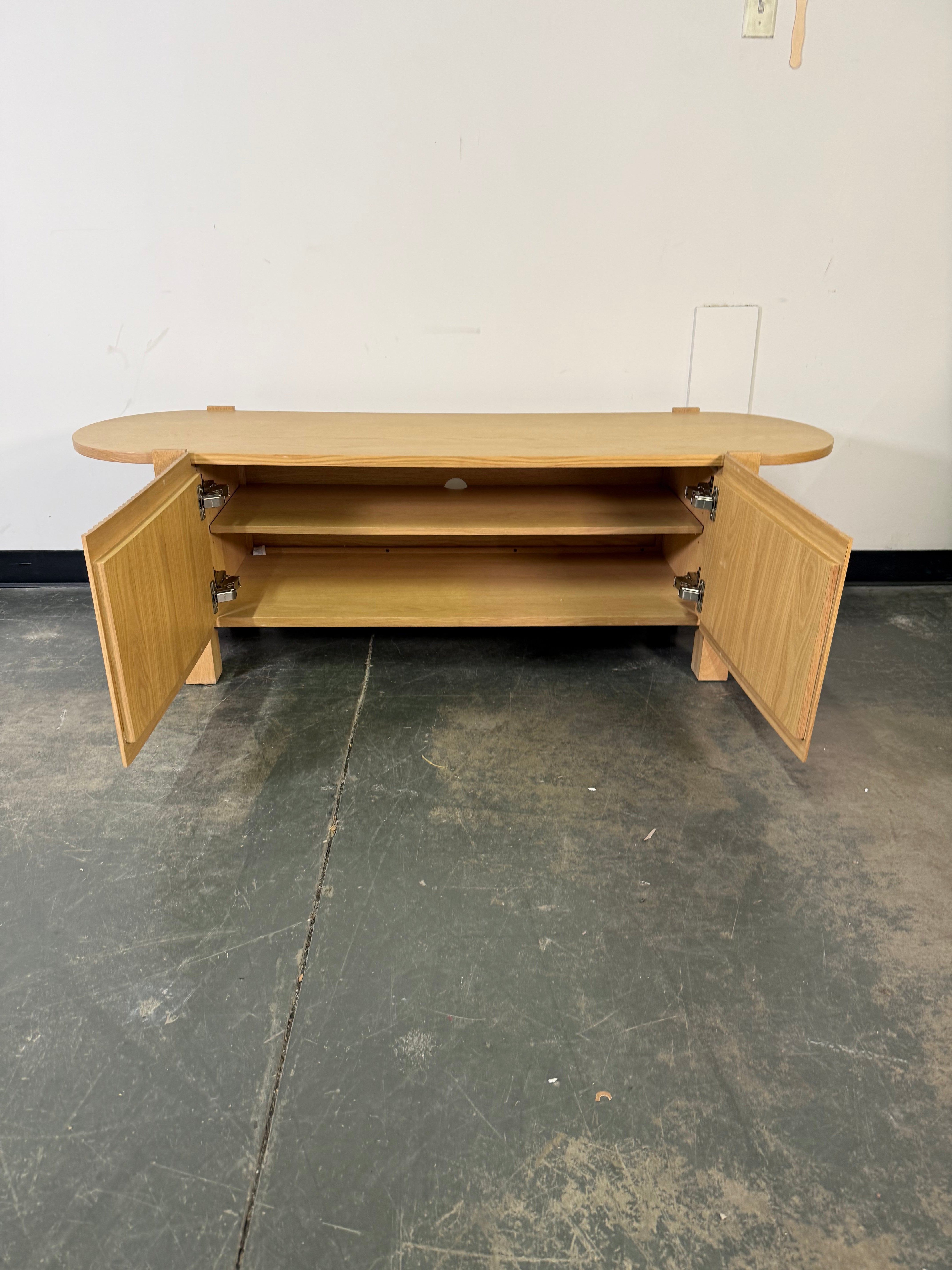 Article Fortra White Oak Low Media Console – Modern Statement Piece