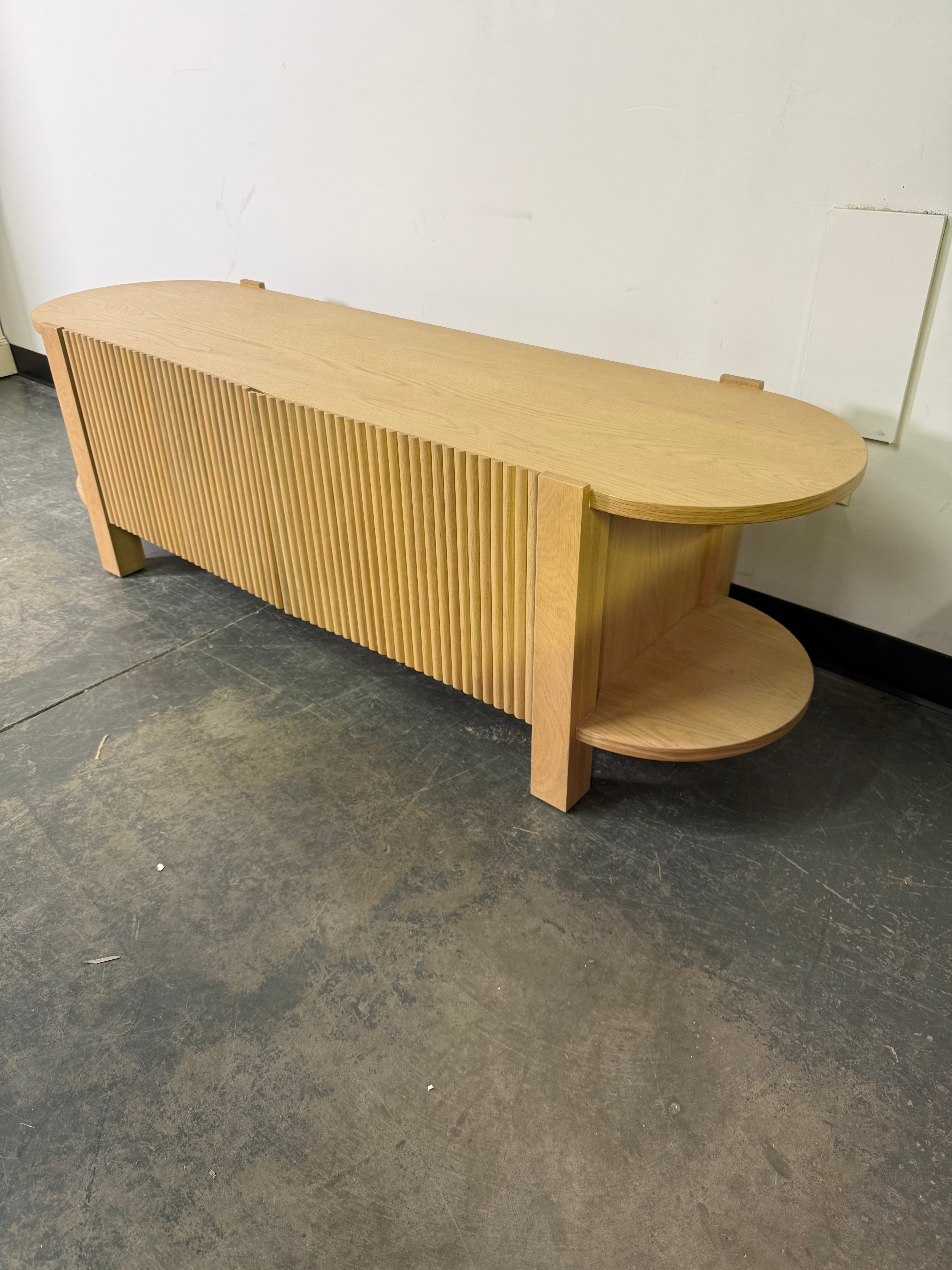 Article Fortra White Oak Low Media Console – Modern Statement Piece
