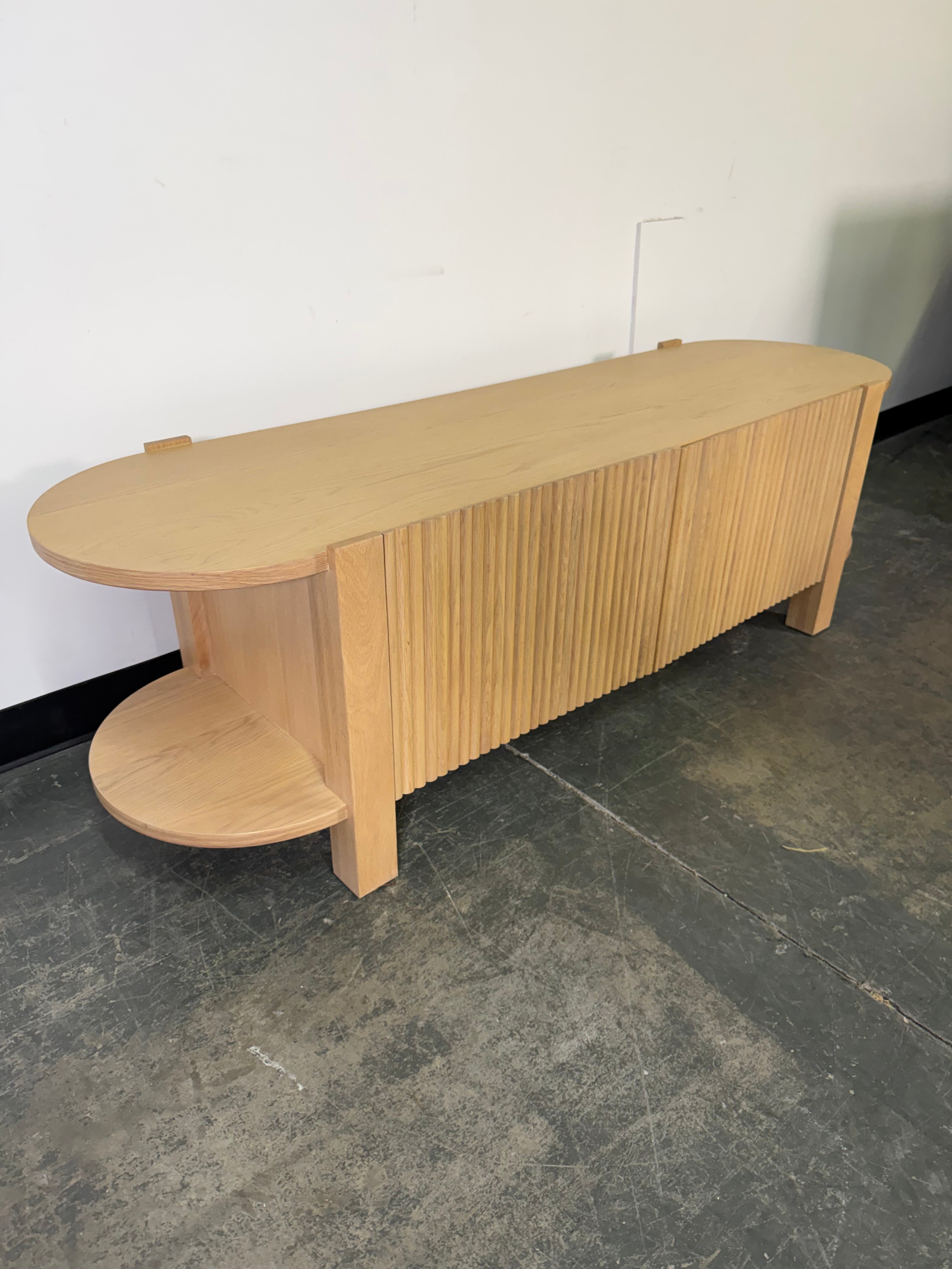 Article Fortra White Oak Low Media Console – Modern Statement Piece