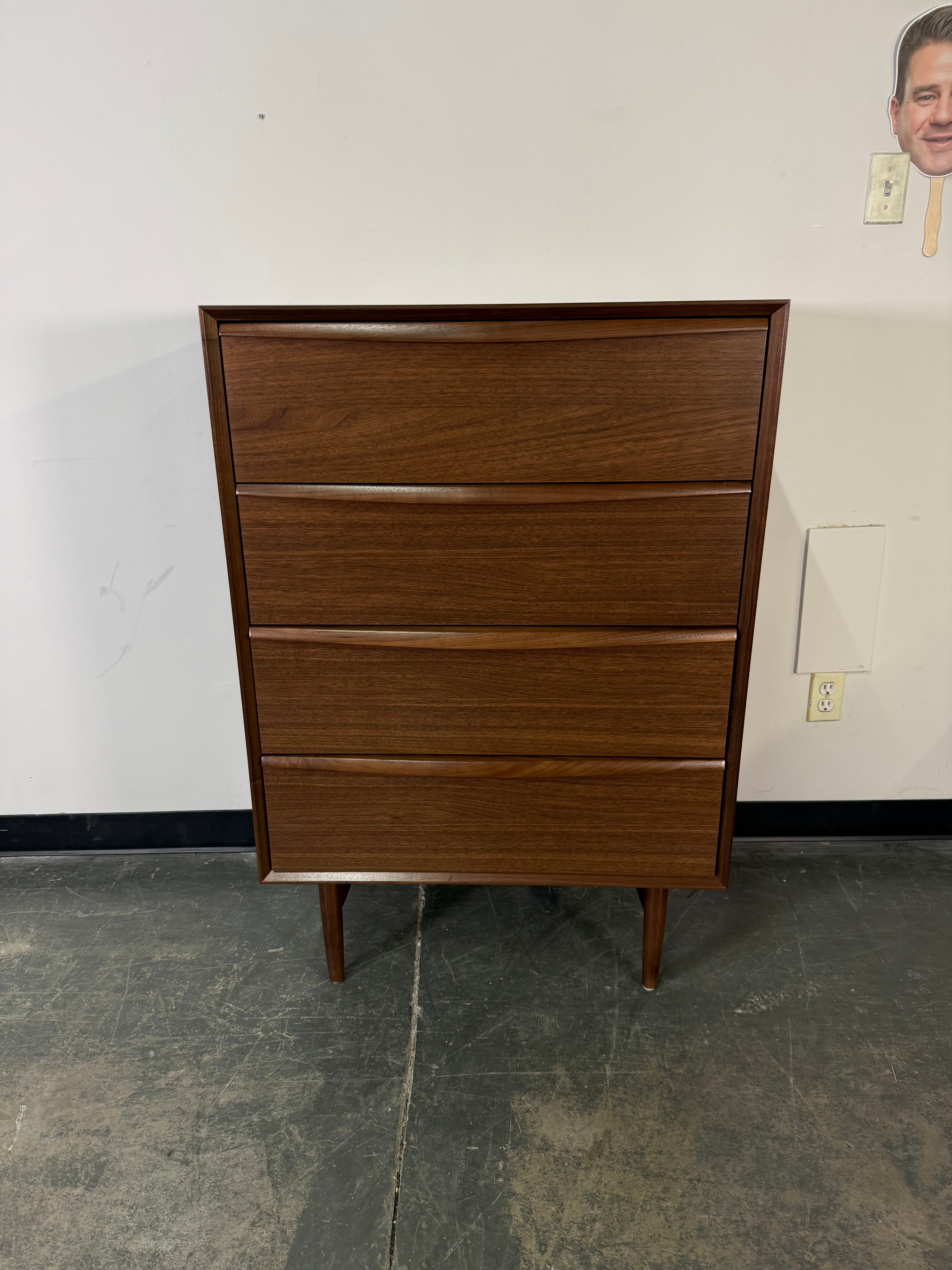 Article Lenia Walnut 4-Drawer Chest – Mid-Century Modern Style
