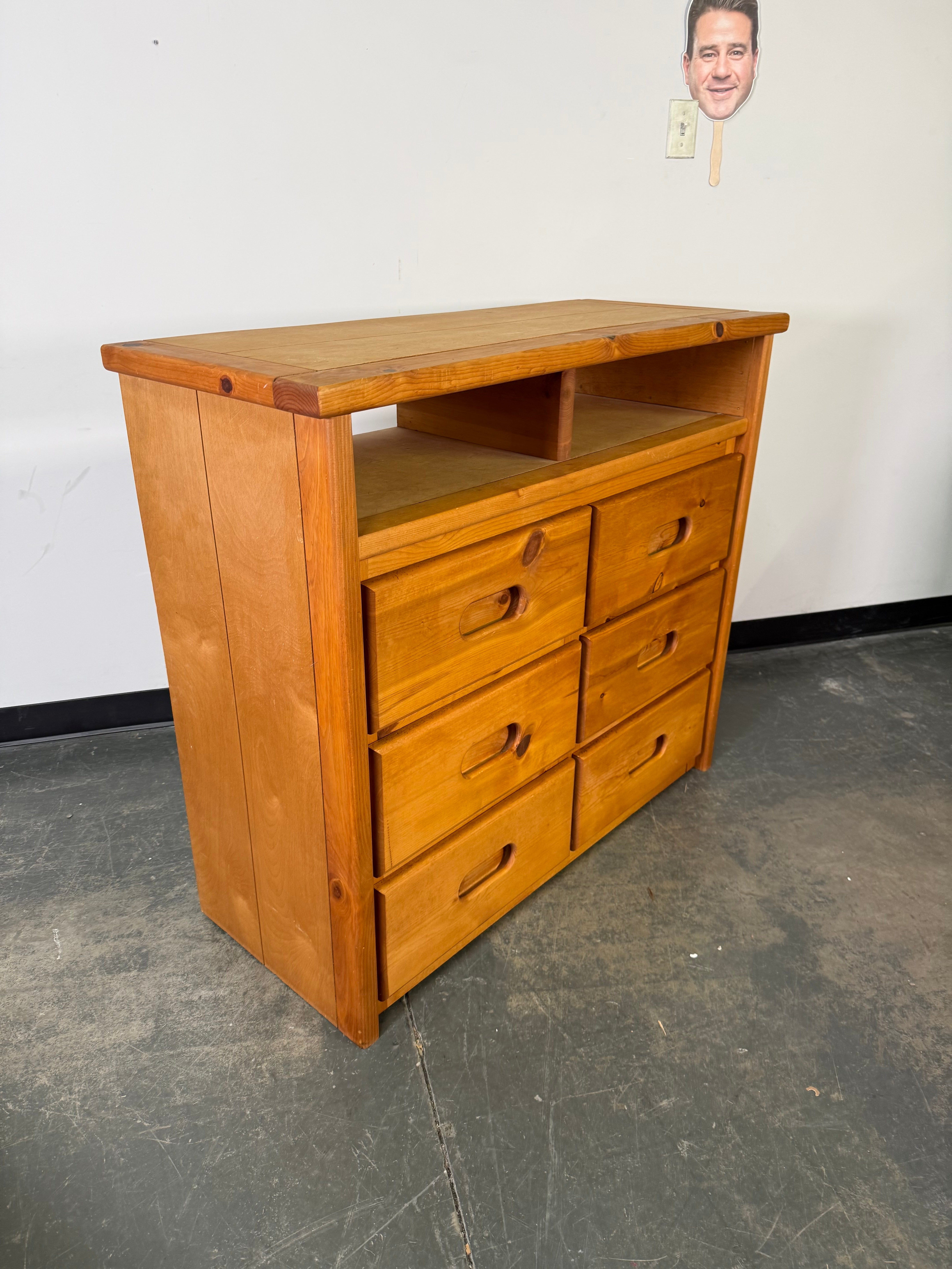 Charming Solid Wood 6-Drawer Dresser w/ Open Shelf