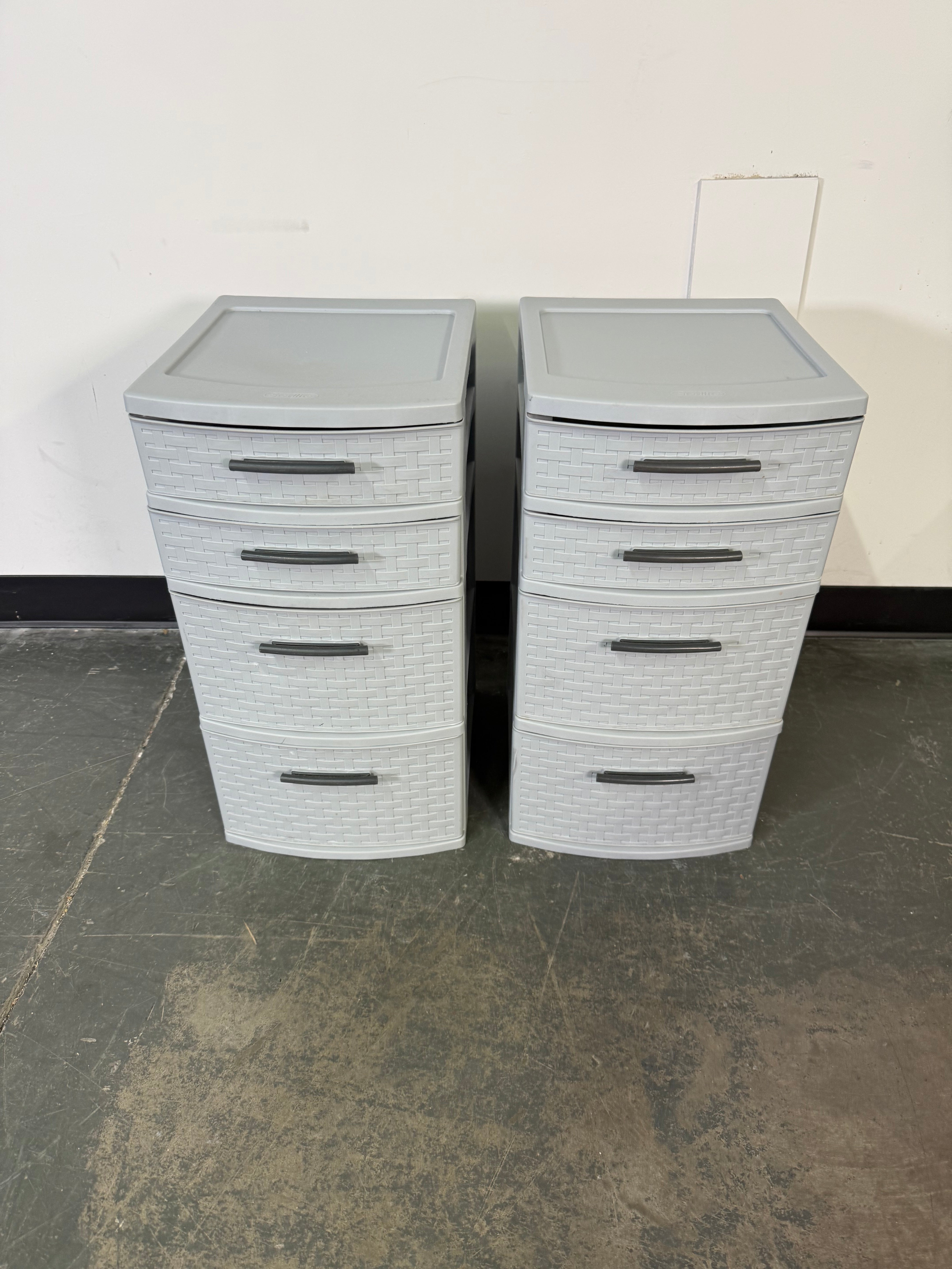 Woven-Style 4-Drawer Storage Tower