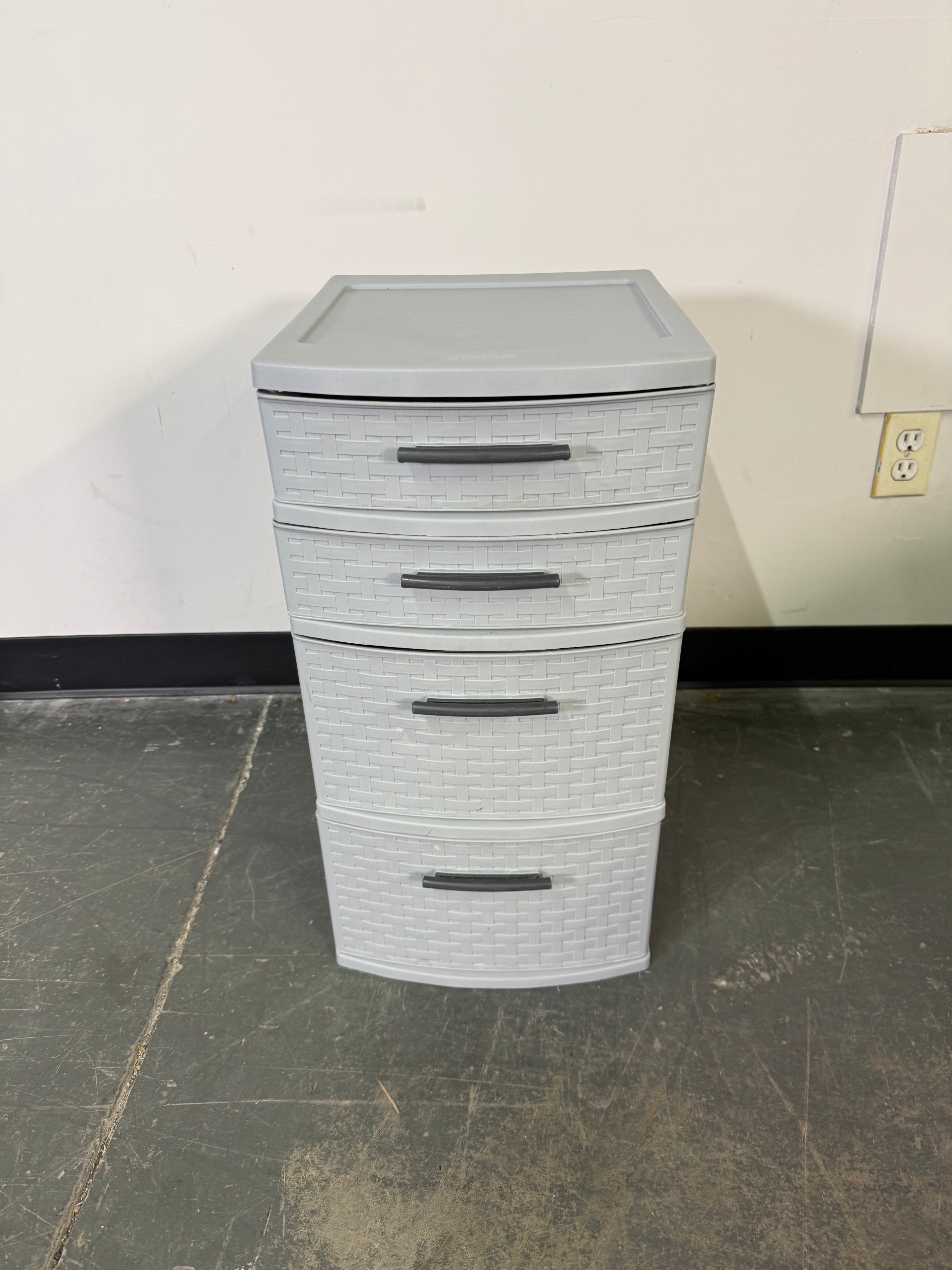 Woven-Style 4-Drawer Storage Tower