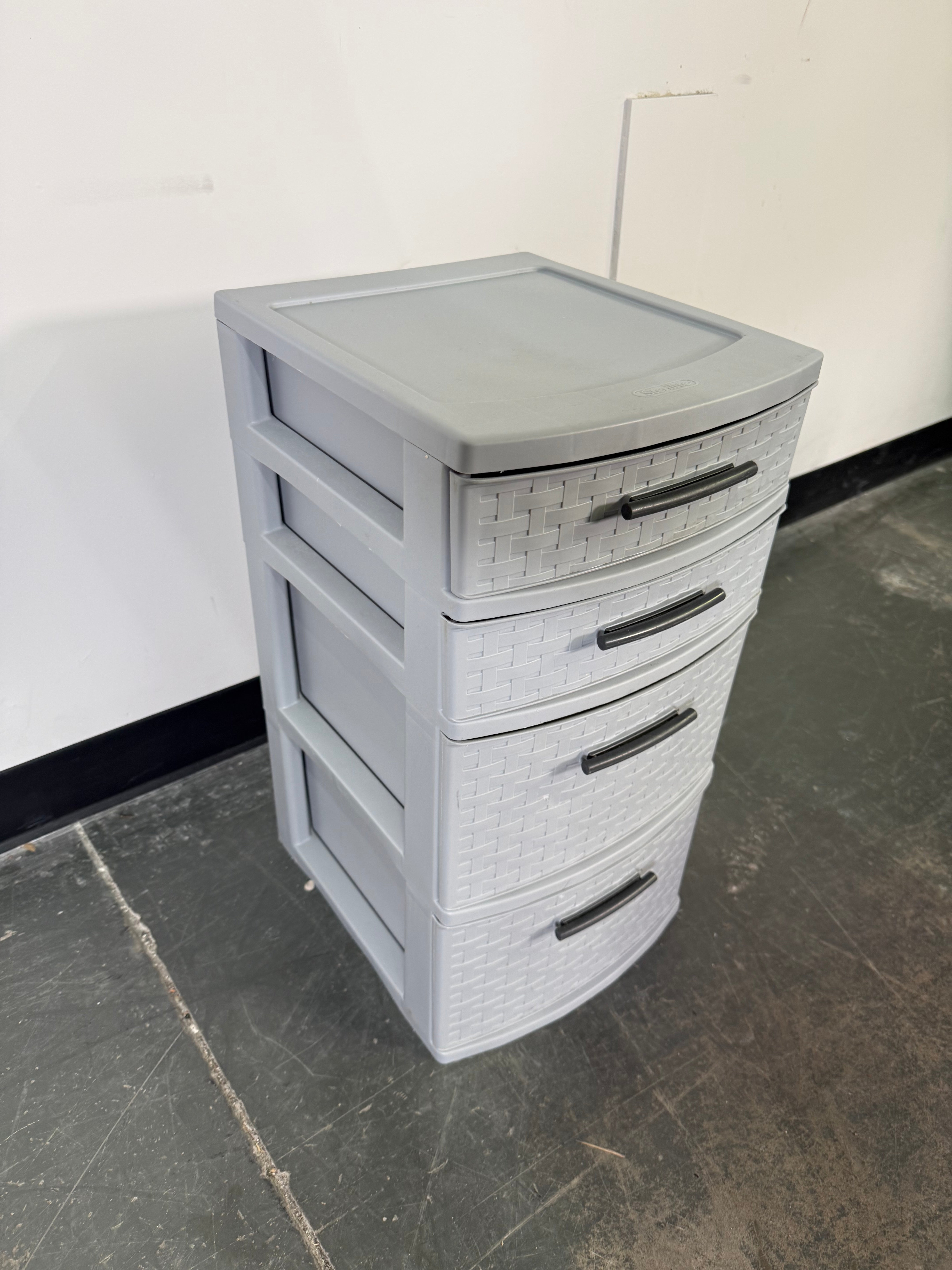 Woven-Style 4-Drawer Storage Tower