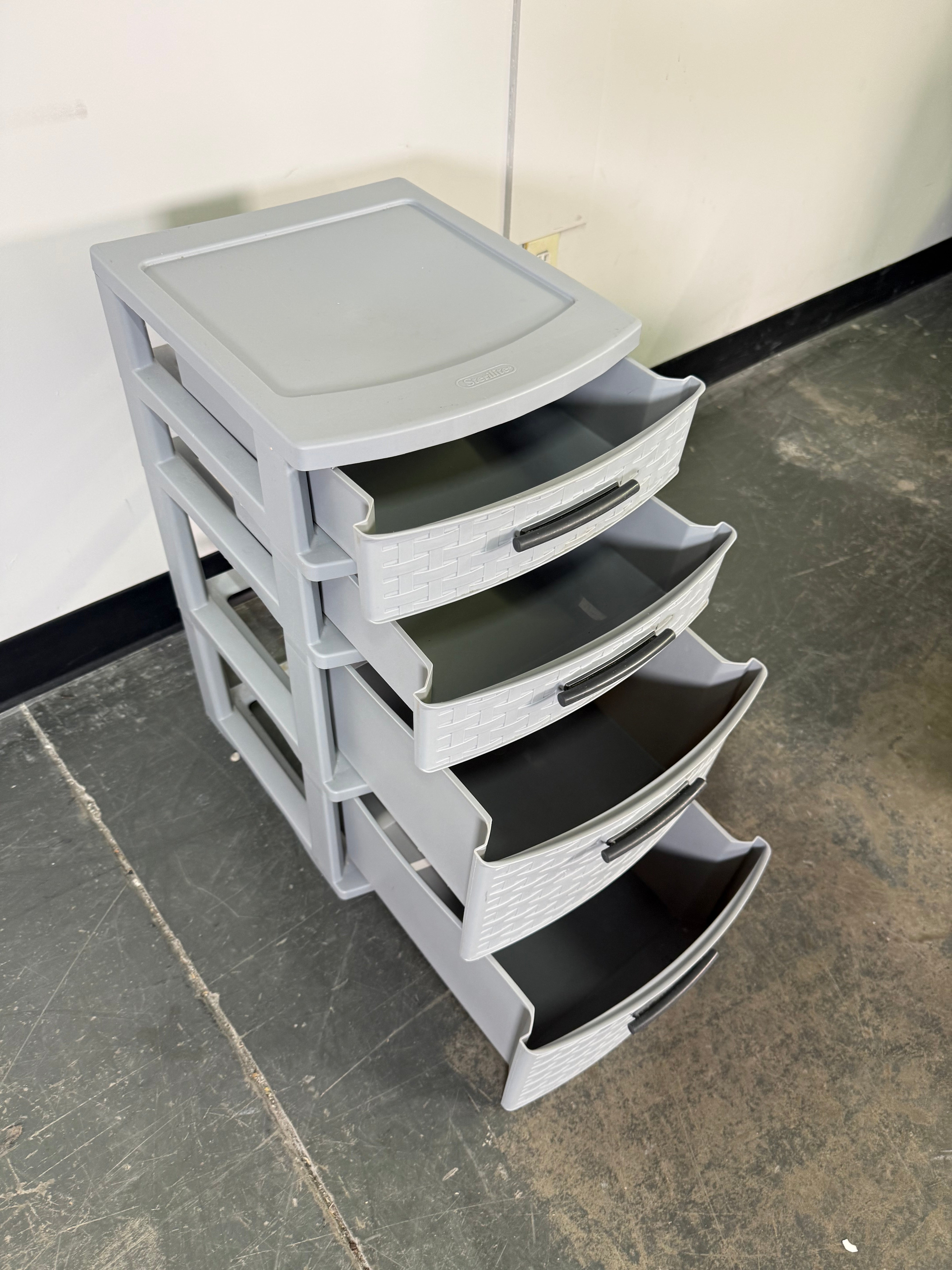 Woven-Style 4-Drawer Storage Tower