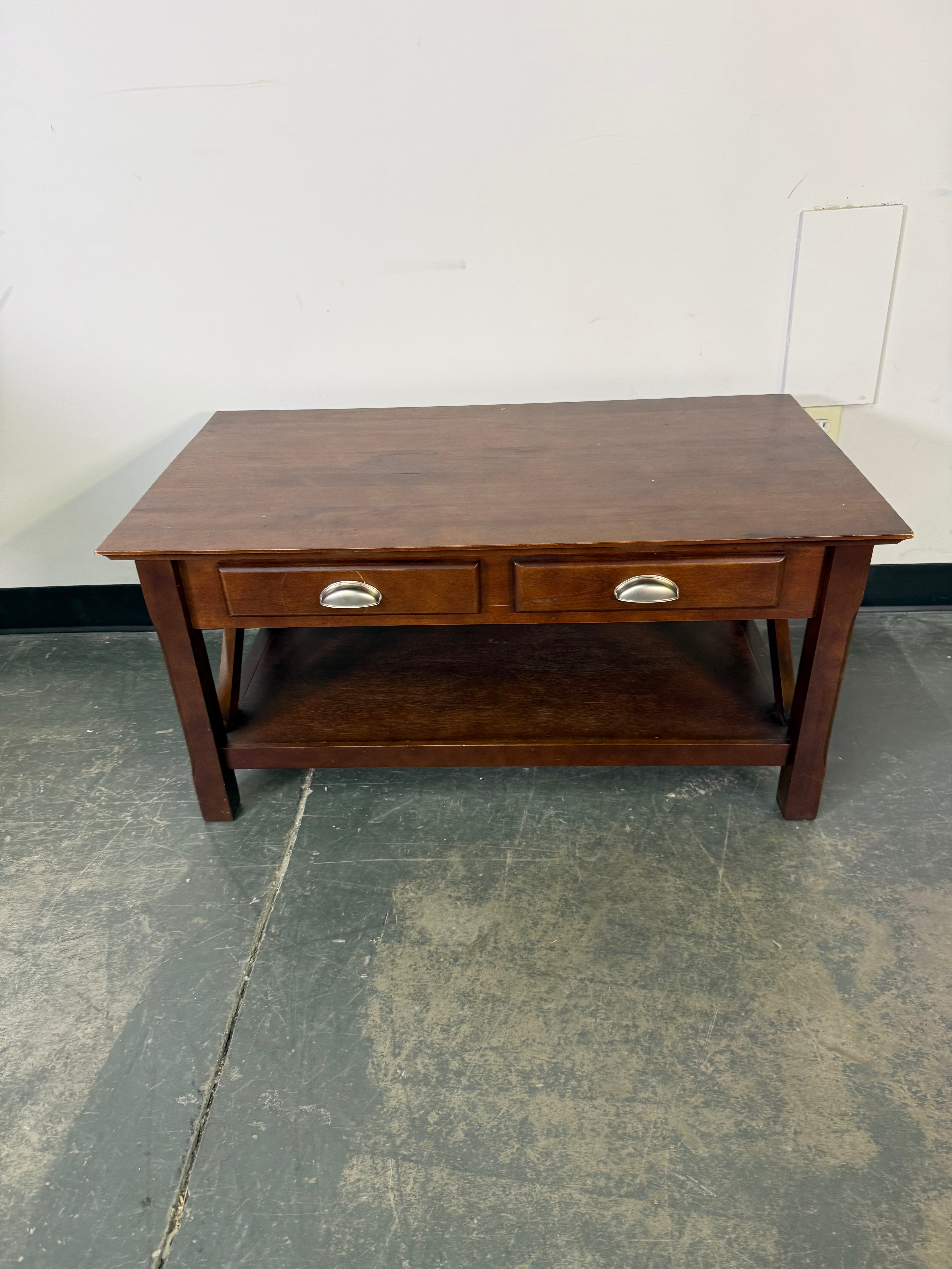 Warm Rustic Coffee Table w/ Storage & Shelf