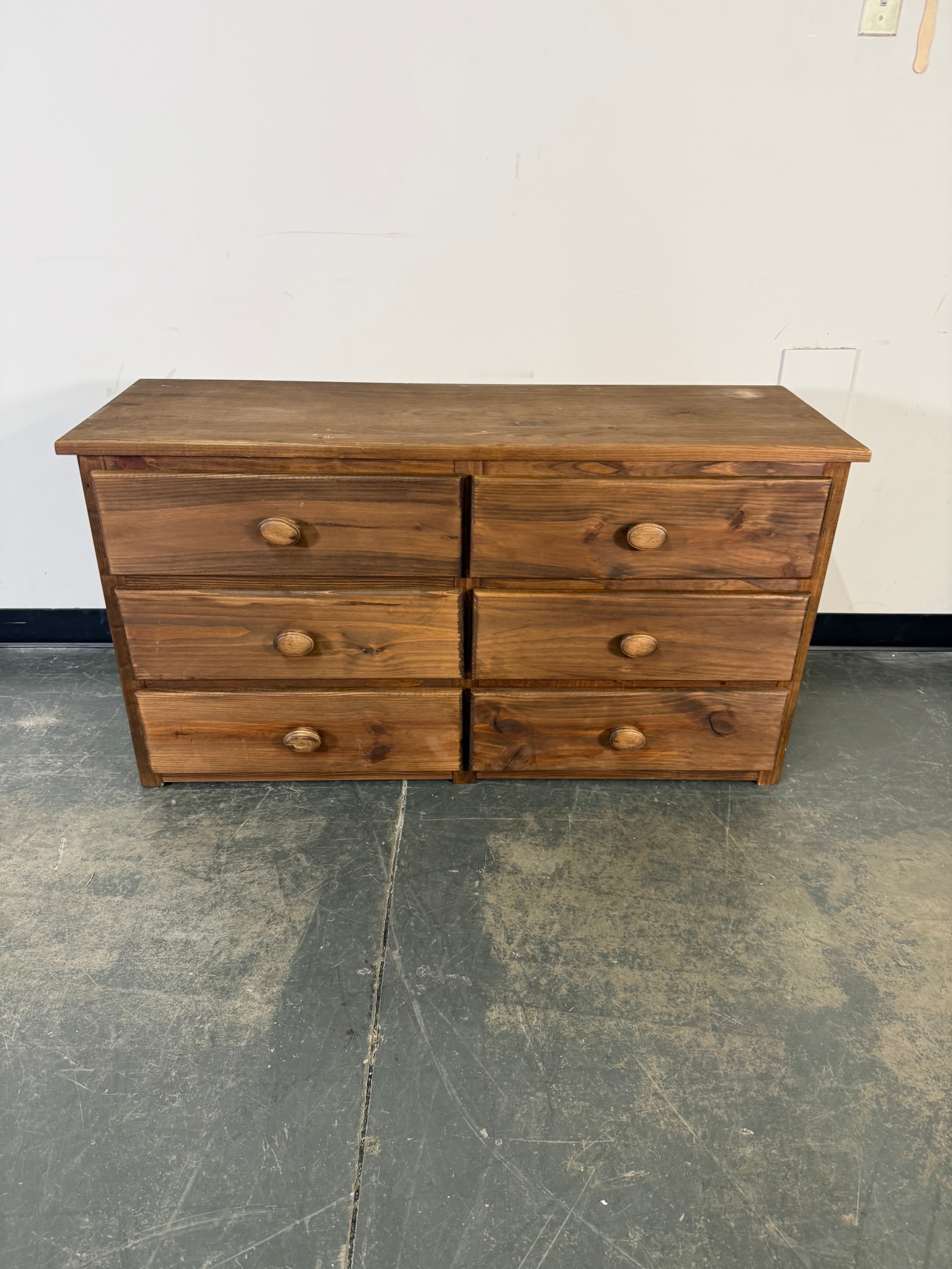 Rustic Solid Wood 6 Drawer Dresser