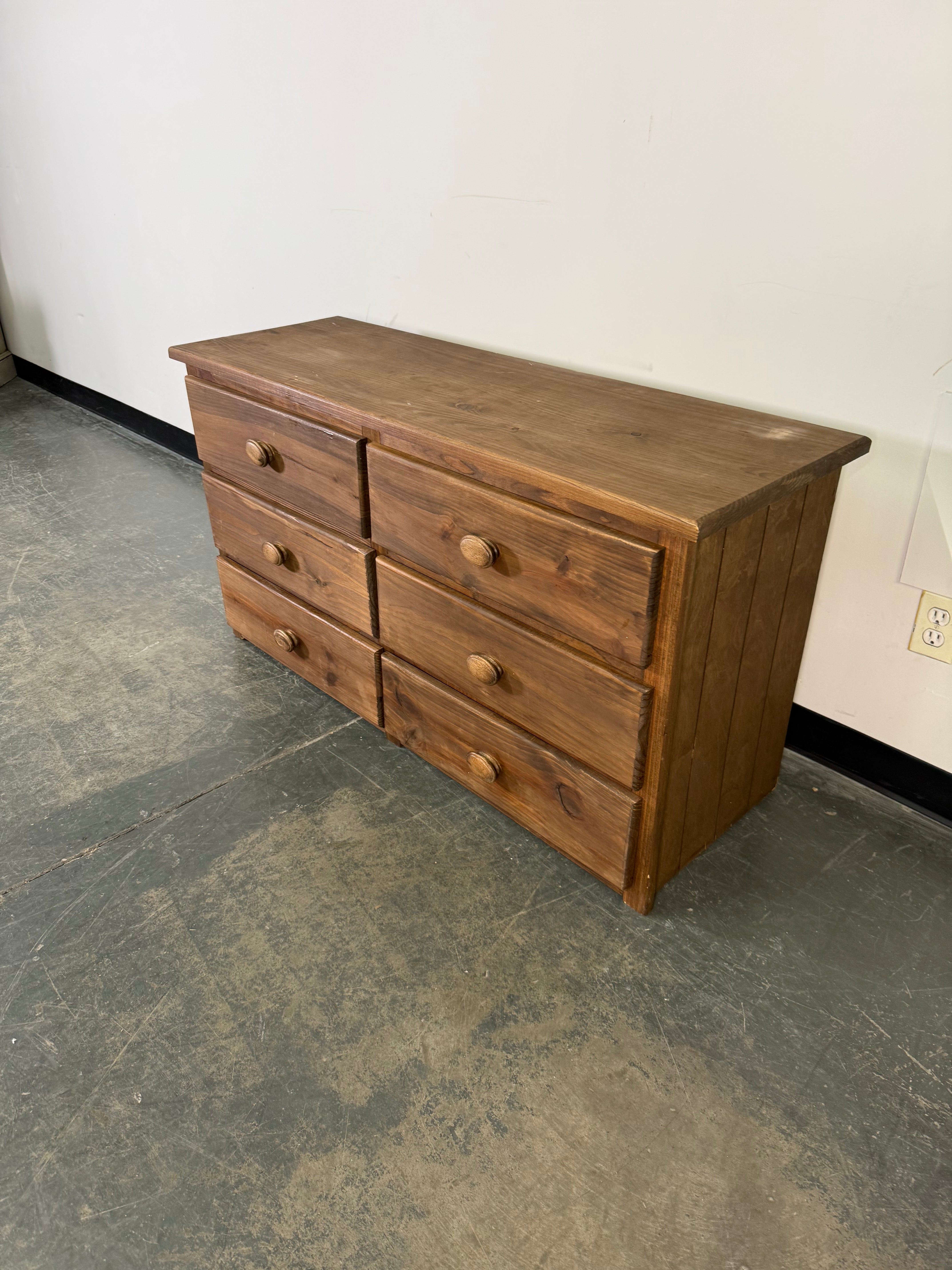 Rustic Solid Wood 6 Drawer Dresser