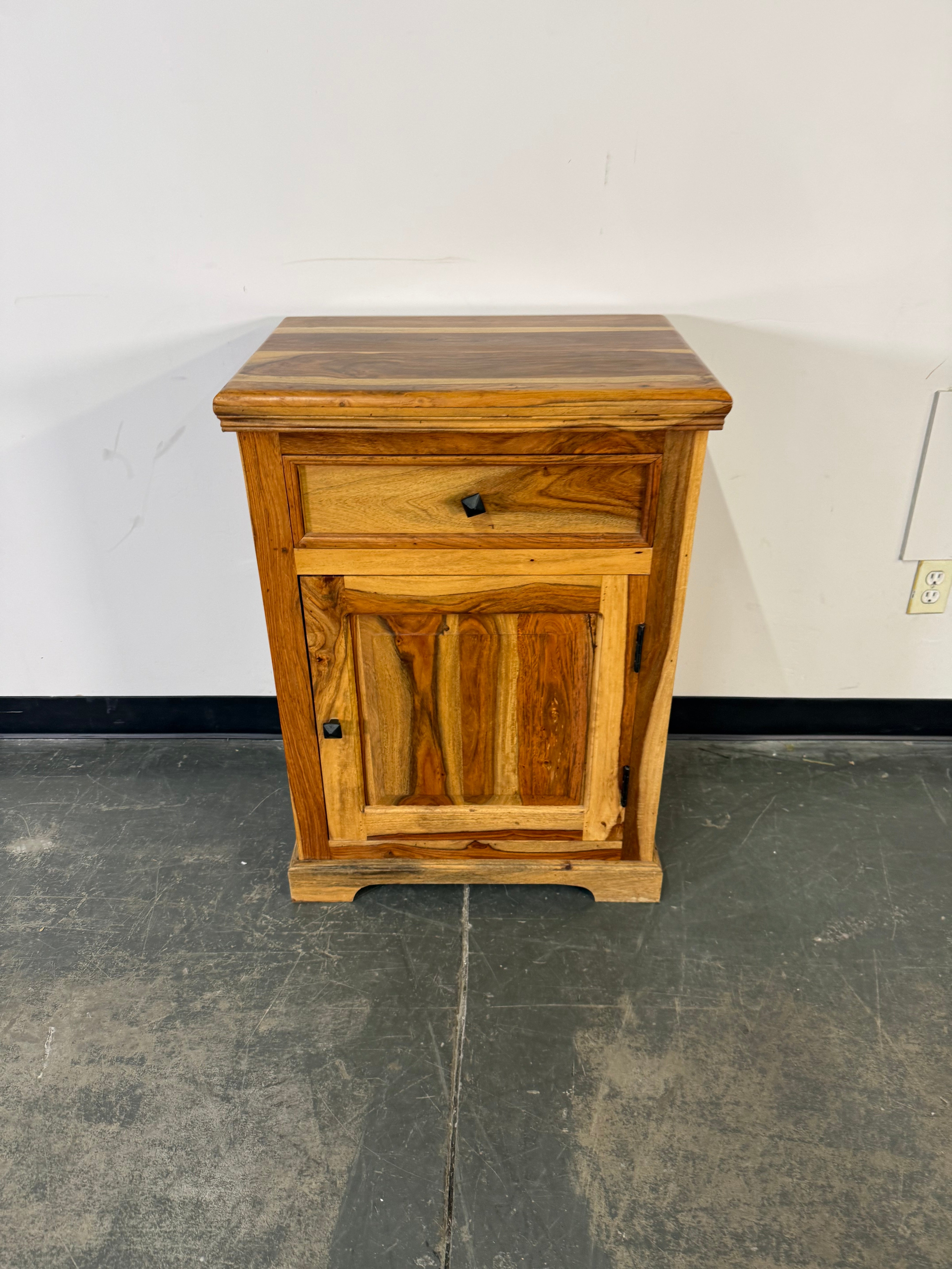 Solid Wood Rustic End Table / Nightstand