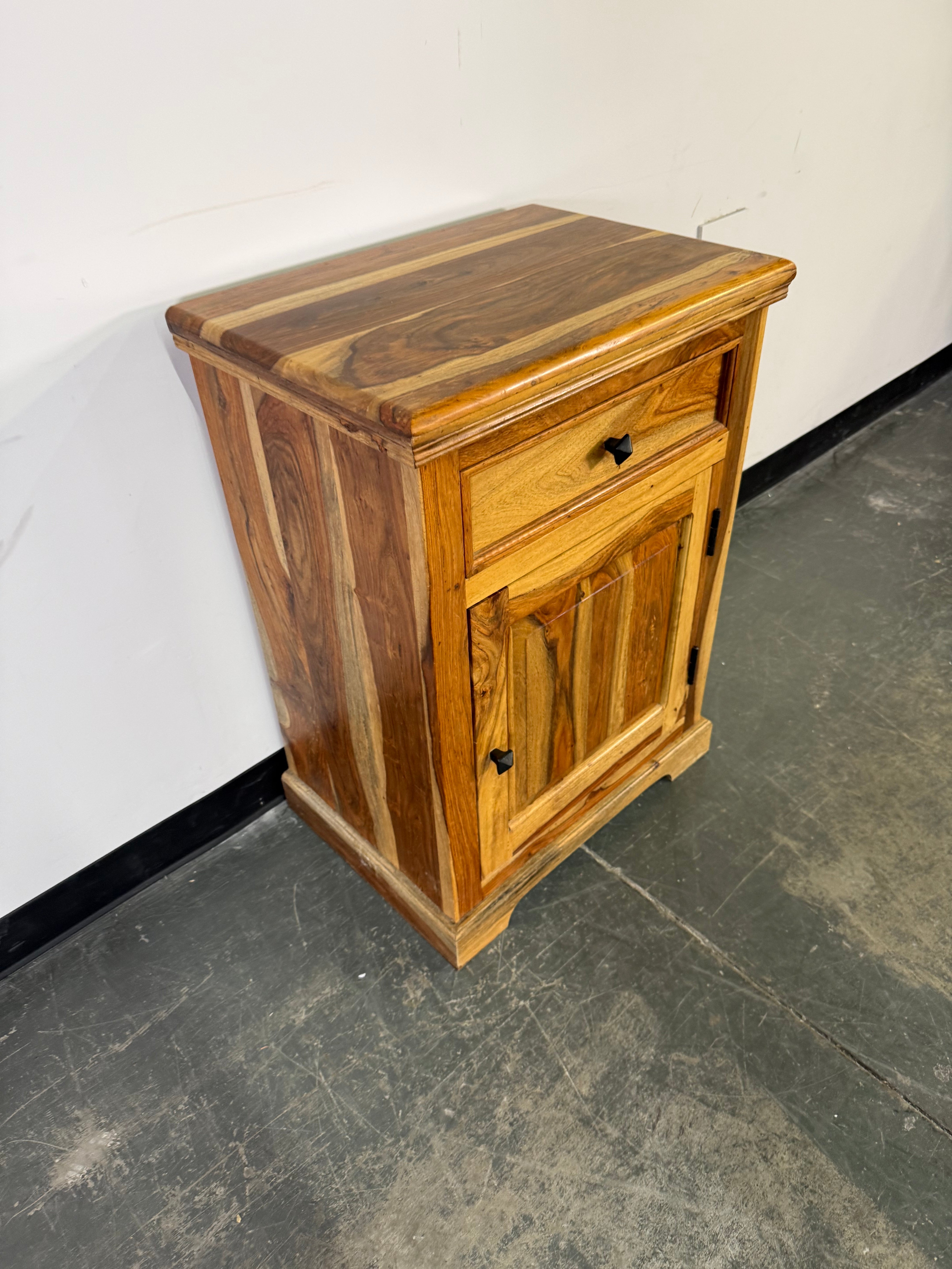 Solid Wood Rustic End Table / Nightstand