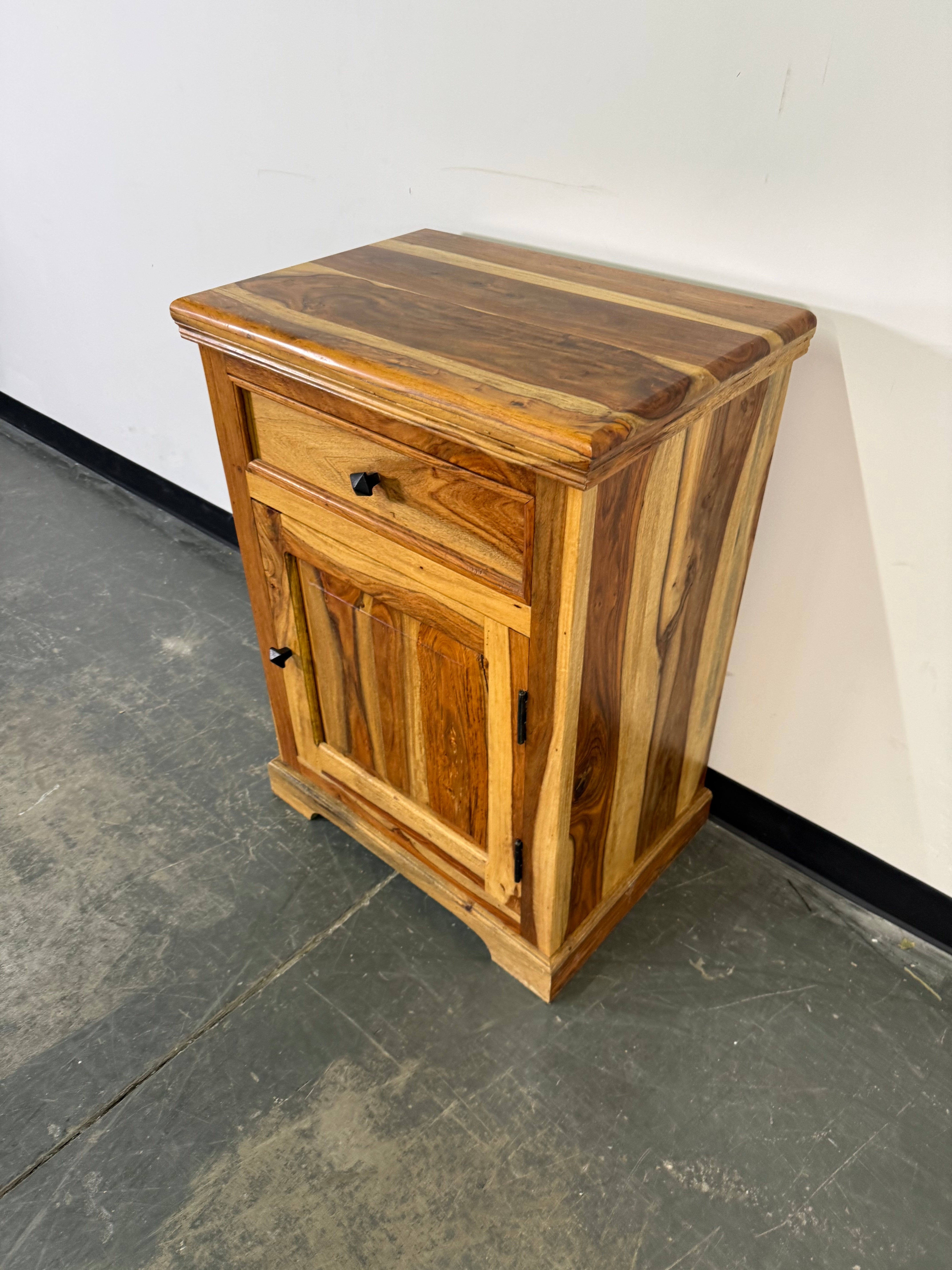 Solid Wood Rustic End Table / Nightstand